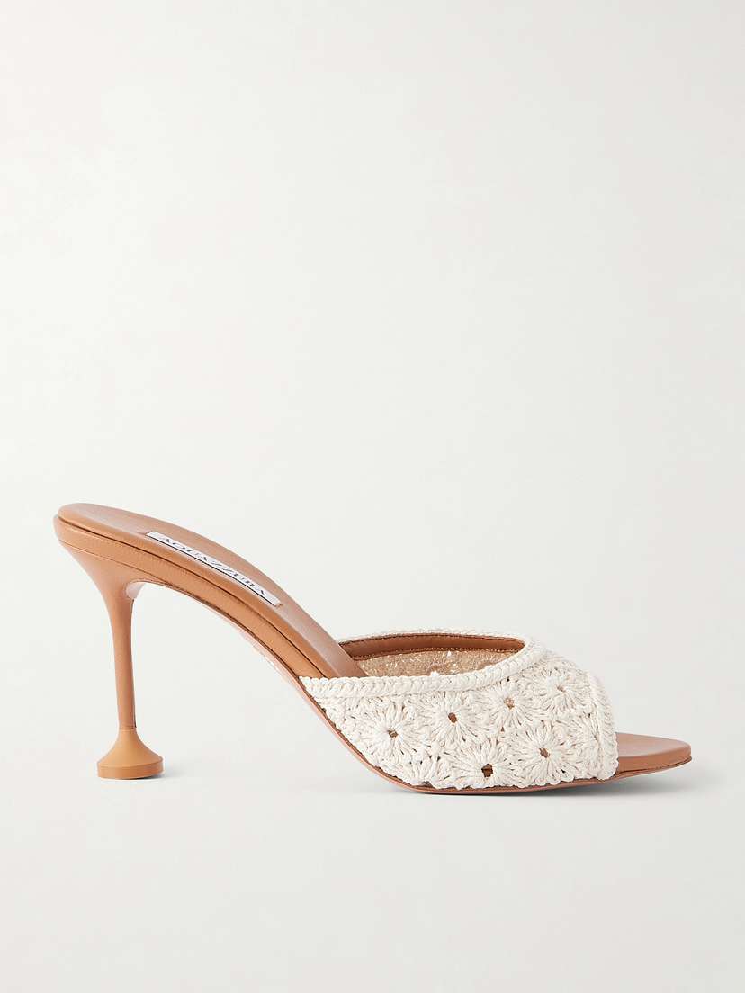 Aquazzura Loom 85 Crochet-trimmed Mules | Thumbnail 6 Aquazzura Loom 85 Crochet-trimmed Mules | Thumbnail 6