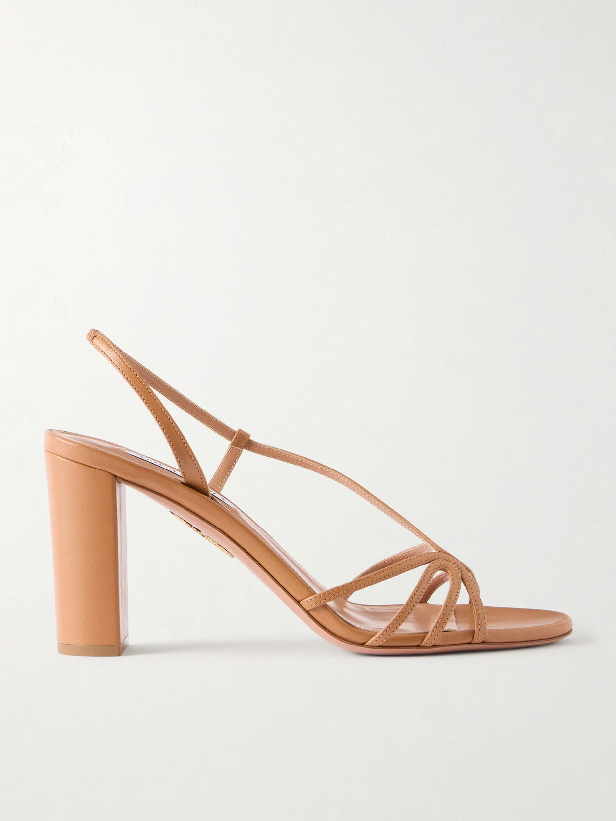 Aquazzura Talk To Me 85 Leather Sandals In Brown