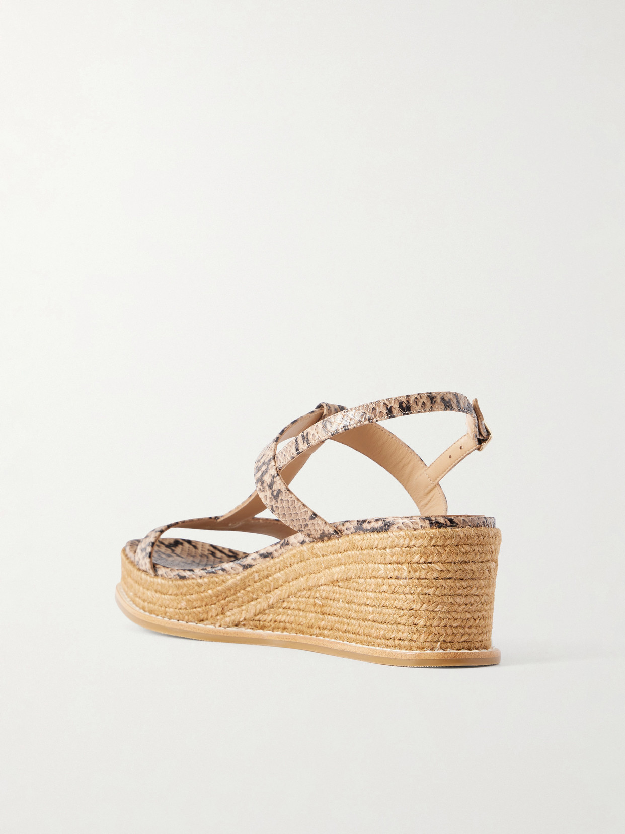 Theia 60 Snake-Effect Leather Espadrilles Wedge