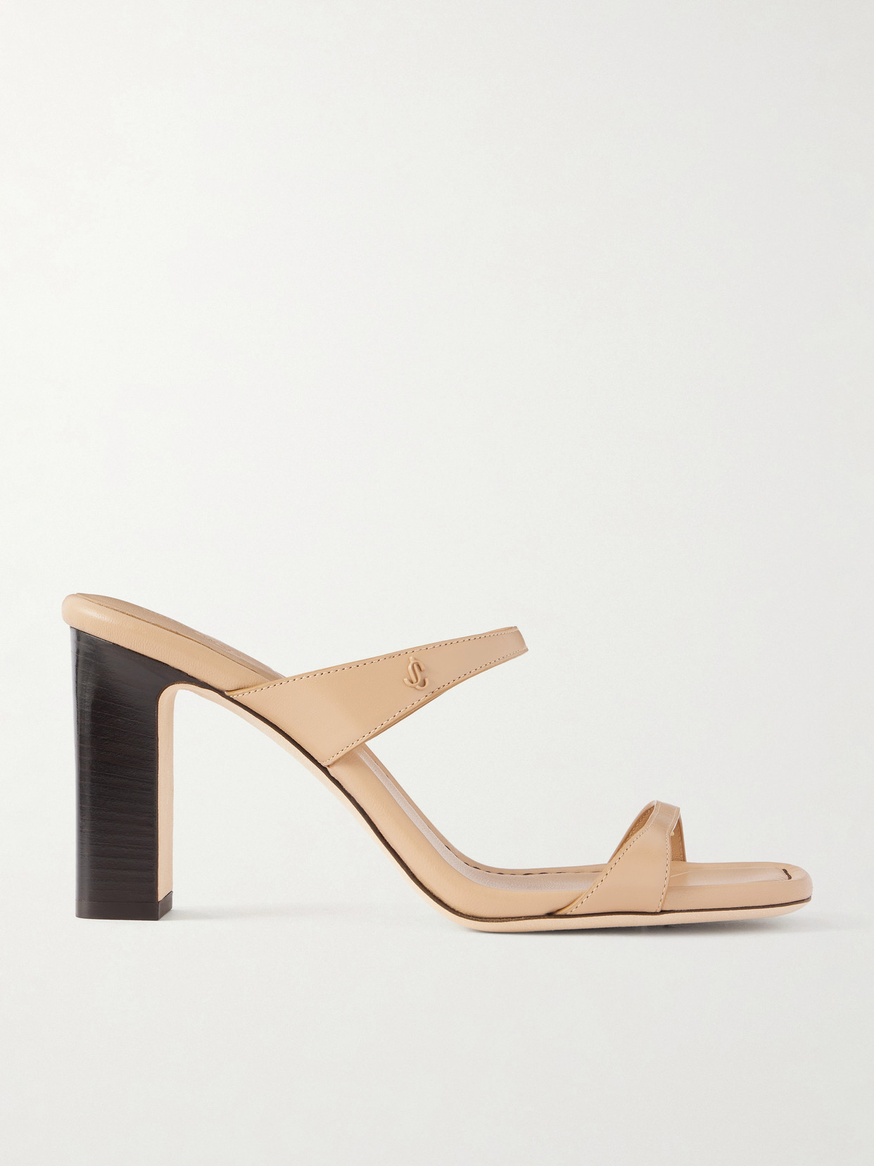 Jimmy Choo - Lucian 85 Leather Mules - Neutrals