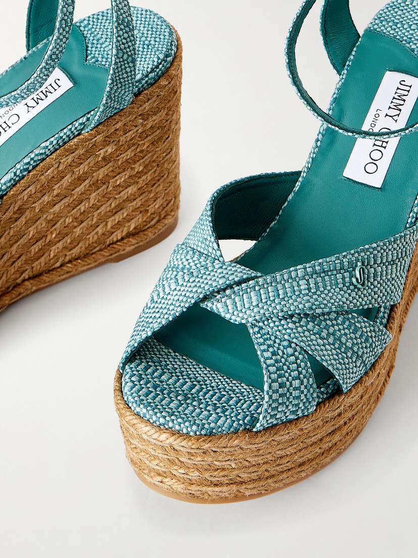 Jimmy Choo Korra 100 Raffia Platform Wedge Sandals | Thumbnail 5 Jimmy Choo Korra 100 Raffia Platform Wedge Sandals | Thumbnail 5