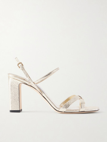 JIMMY CHOO Elsy 85 metallic leather sandals