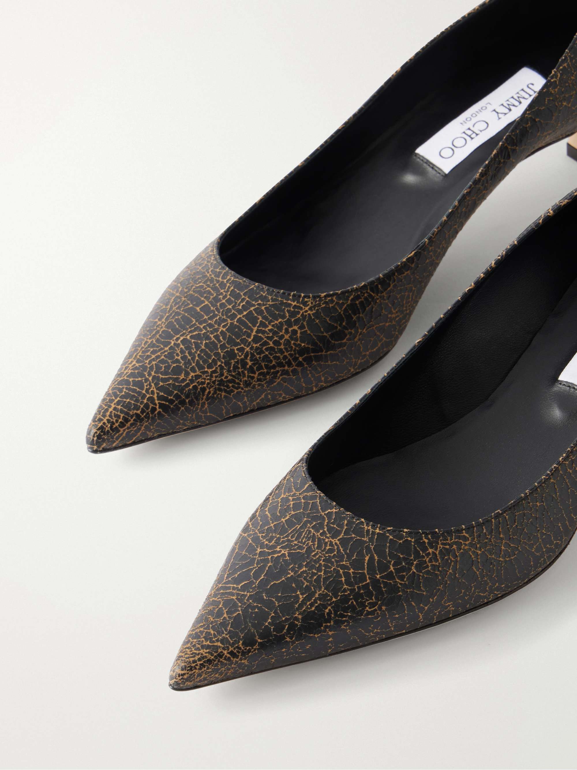 JIMMY CHOO Amelia 30 crinkled-leather pumps | NET-A-PORTER