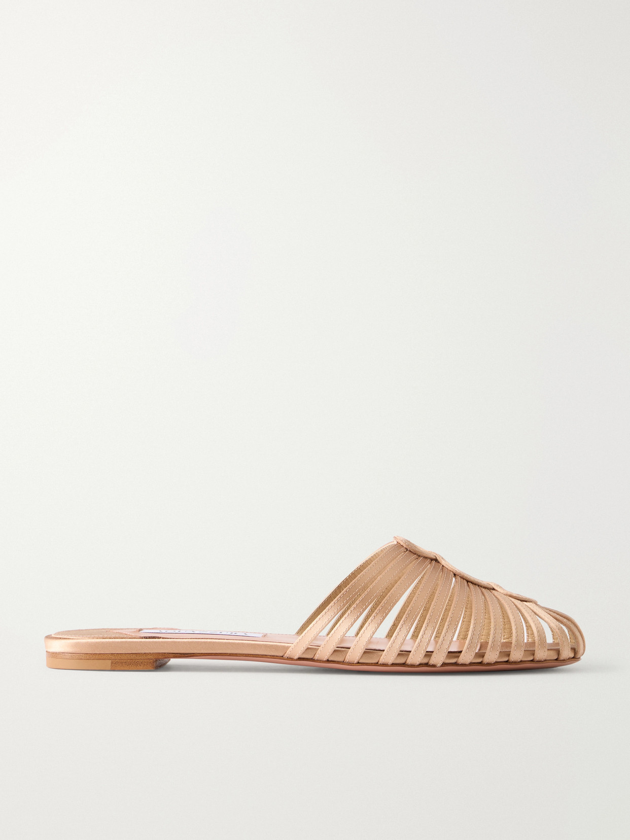 Aquazzura Sweet Surrender Satin Mules In Neutrals
