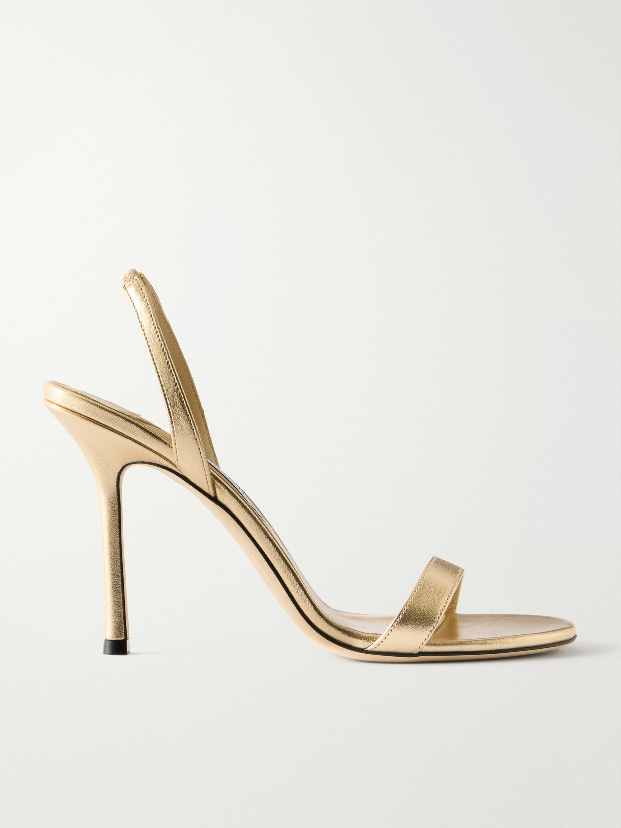 Jimmy Choo - Jenn 100 Metallic Leather Sandals - Gold