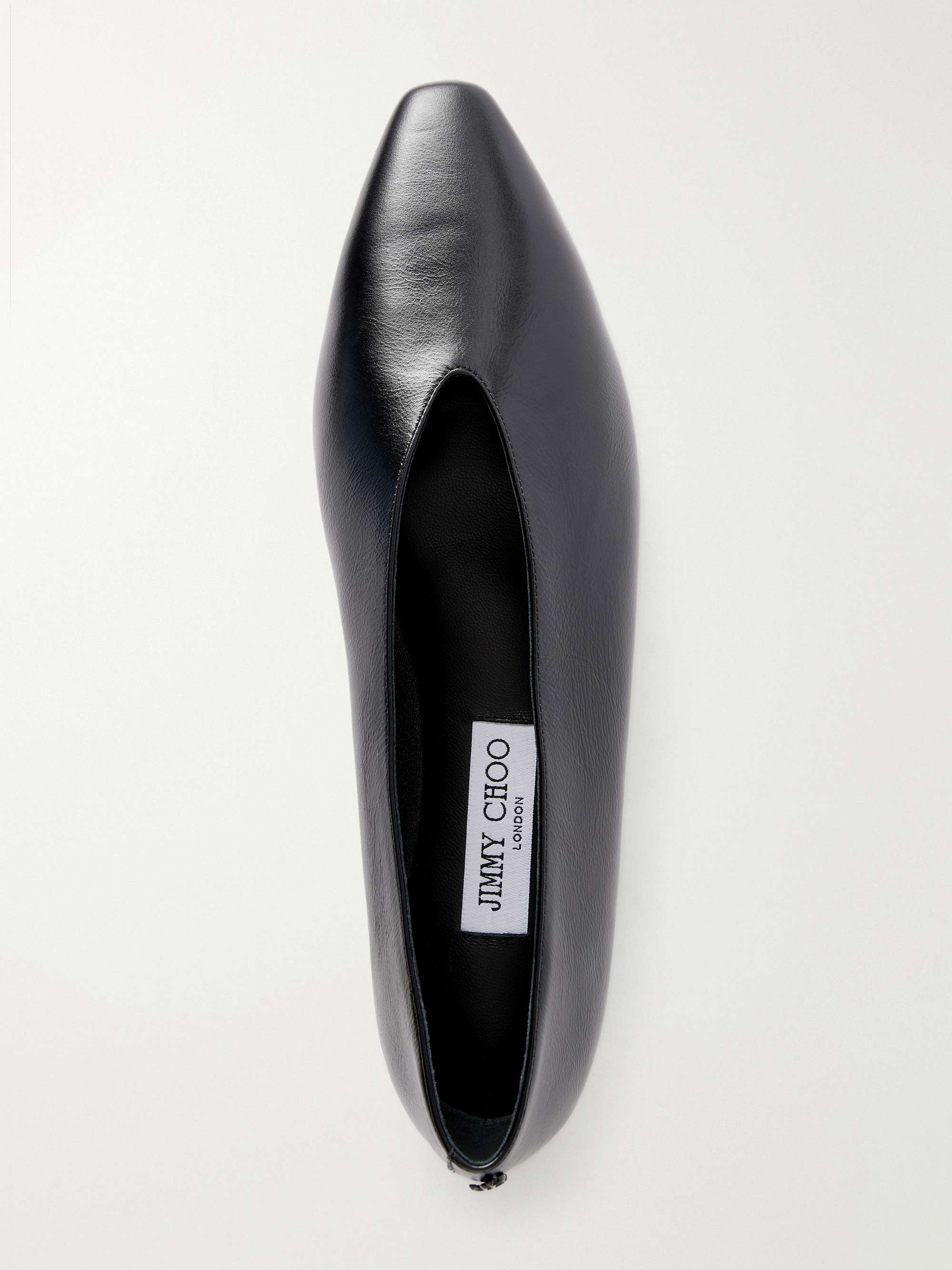 JIMMY CHOO Margot leather ballet flats | NET-A-PORTER
