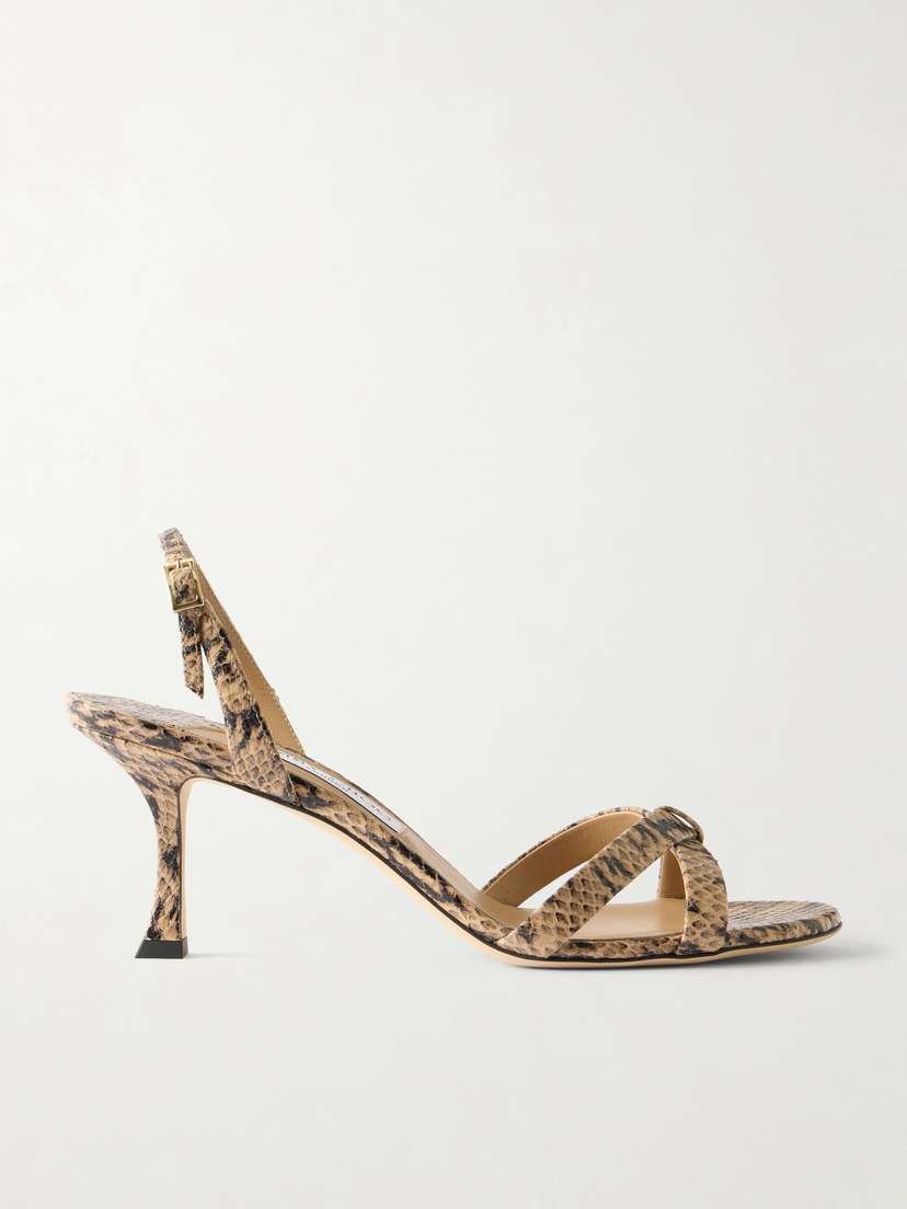 Jimmy Choo Elsy 70 Snake-effect Leather Sandals
