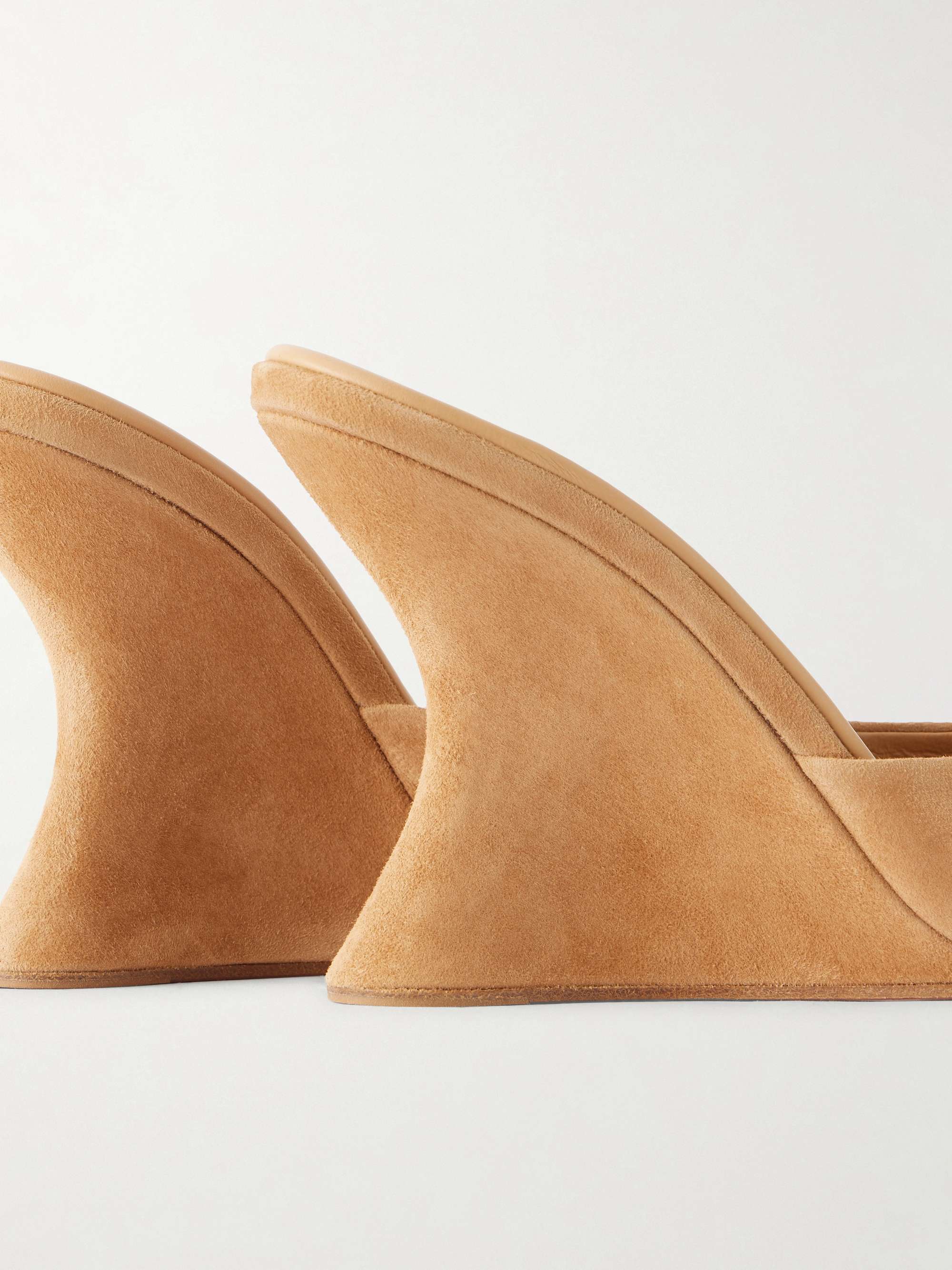 AQUAZZURA Bisous 95 suede wedge sandals | NET-A-PORTER