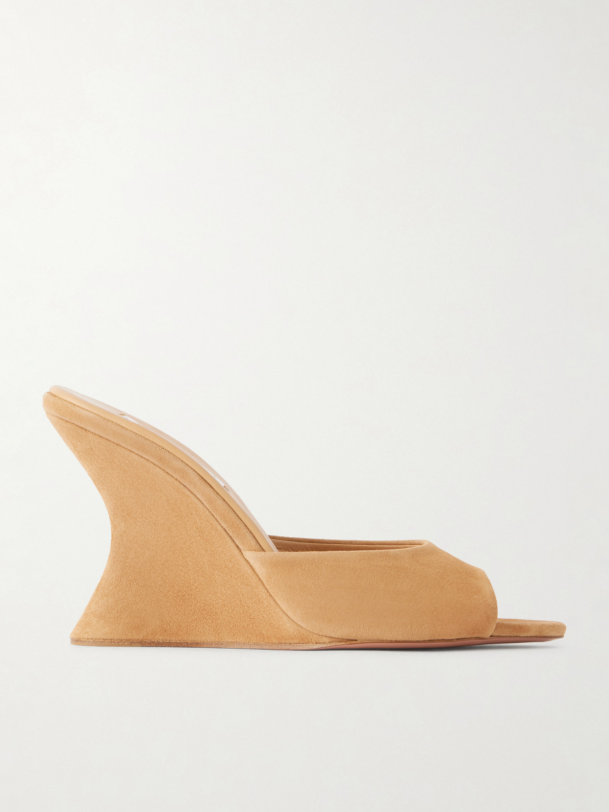 Aquazzura Bisous 95 Suede Wedge Sandals In Brown