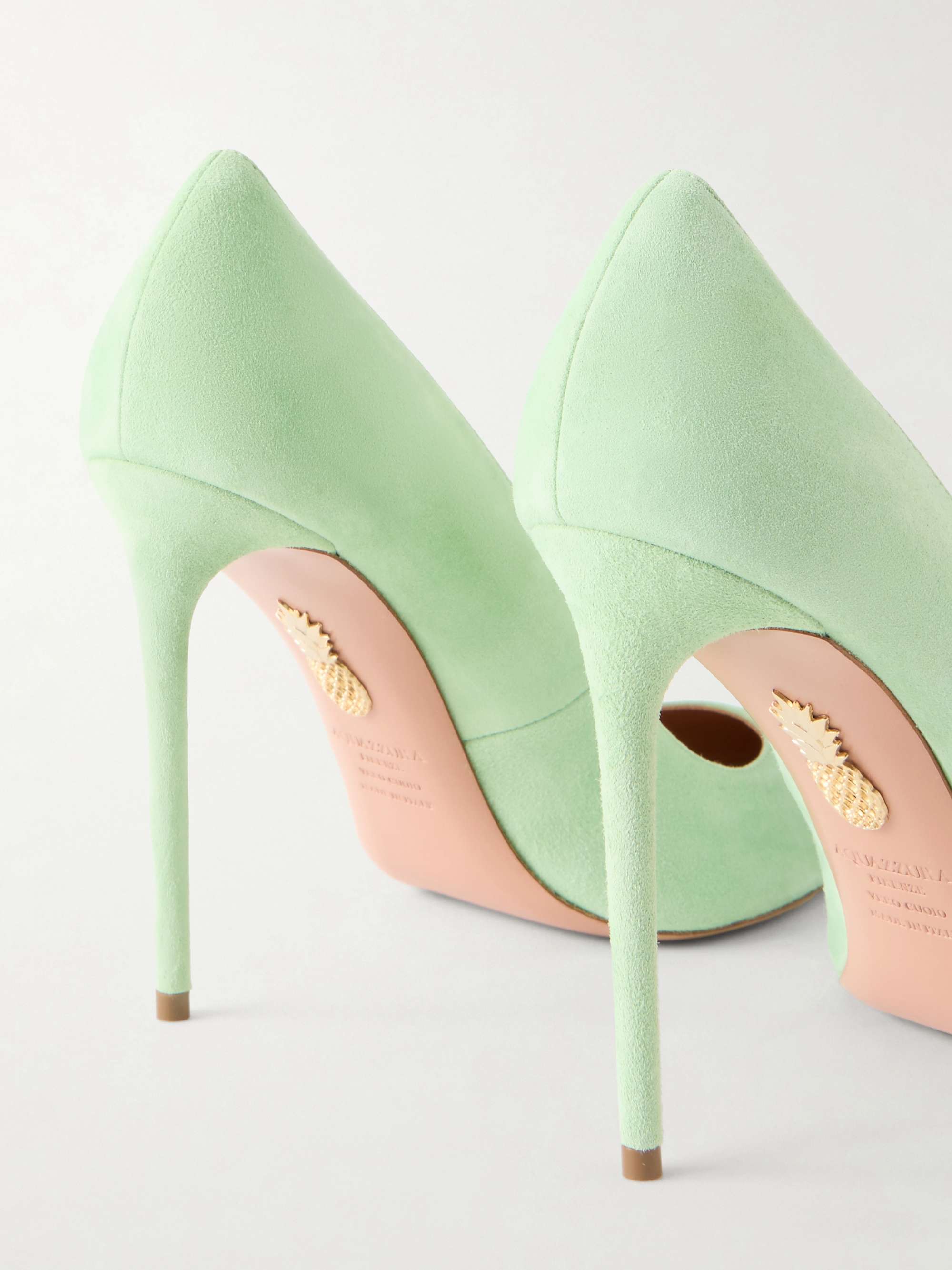 AQUAZZURA Purist 105 suede pumps | NET-A-PORTER