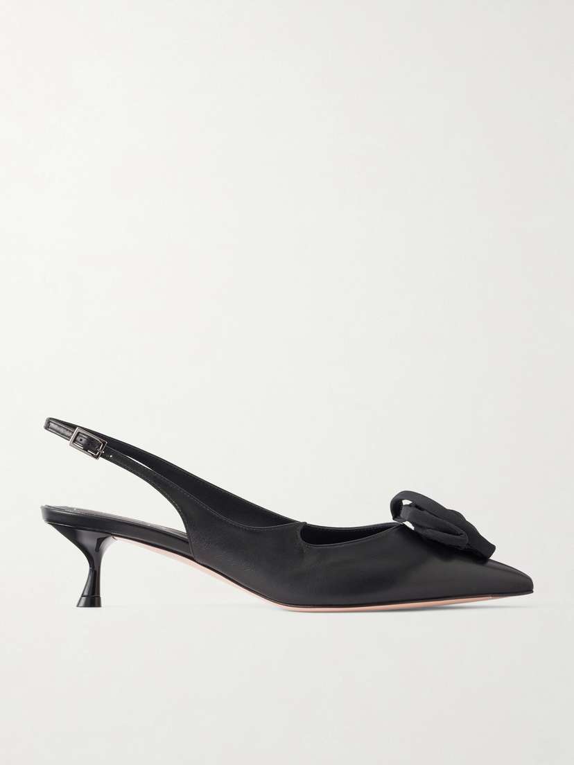 Roger Vivier I Love Vivier Roses 45 Twill-trimmed Leather Slingback Pumps | Thumbnail 6 Roger Vivier I Love Vivier Roses 45 Twill-trimmed Leather Slingback Pumps | Thumbnail 6
