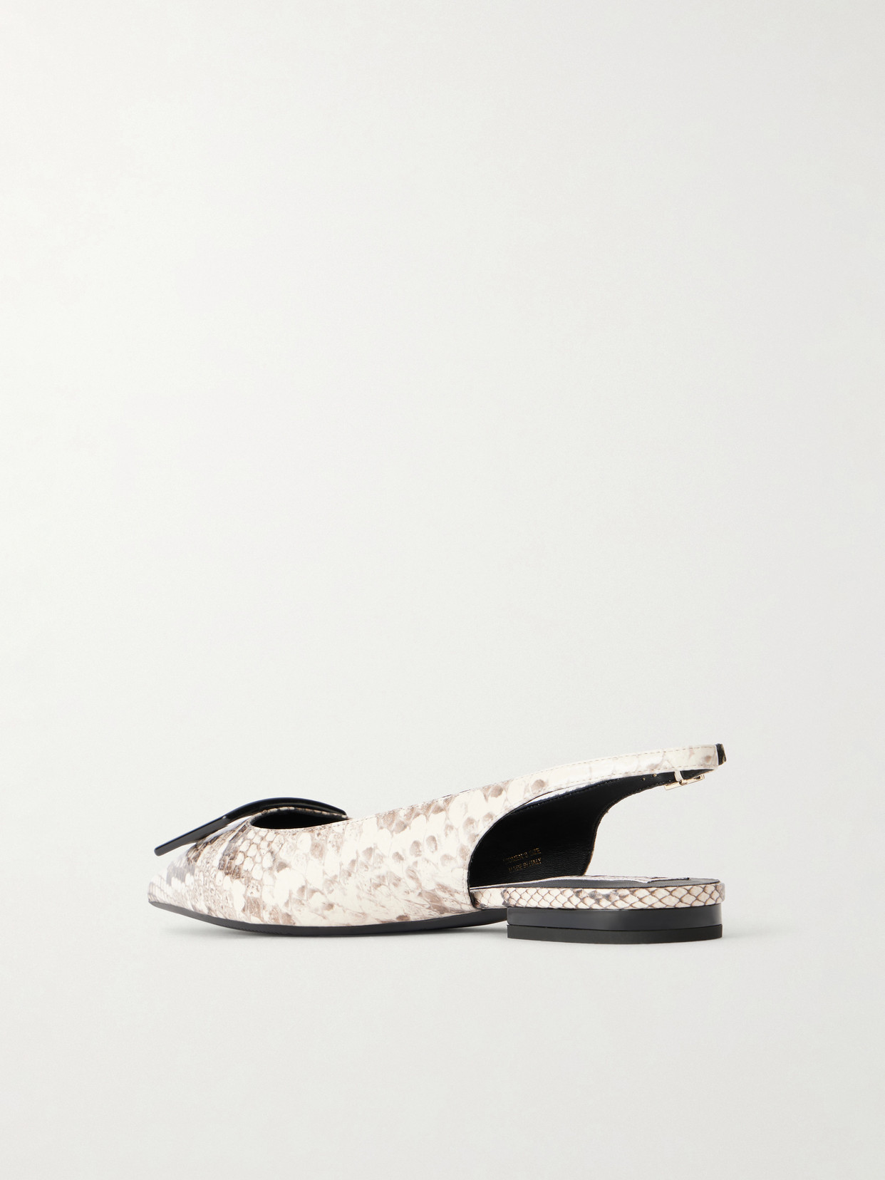 Gommettine Buckled Snake-Effect Slingback
