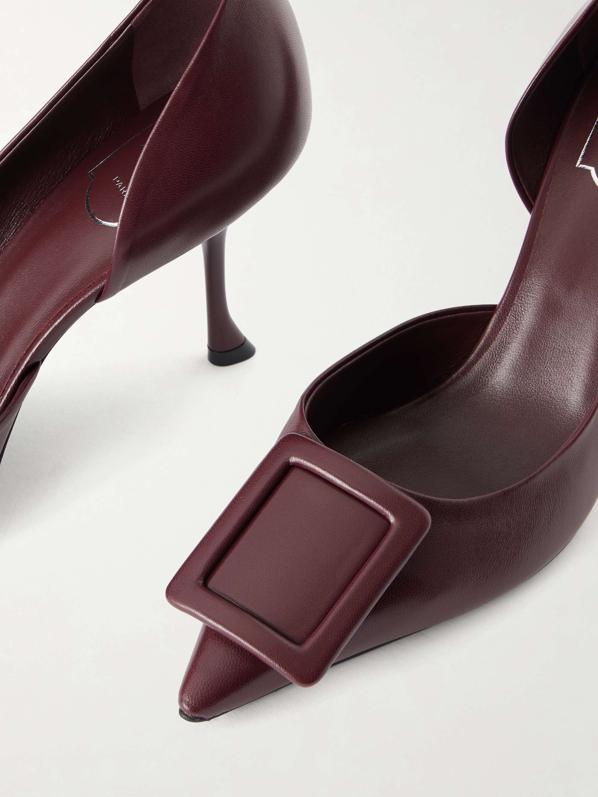 Roger Vivier ダークブラウンパンプス ROGER VIVIER Ville Dorsay 85 leather pumps | NET-A-PORTER