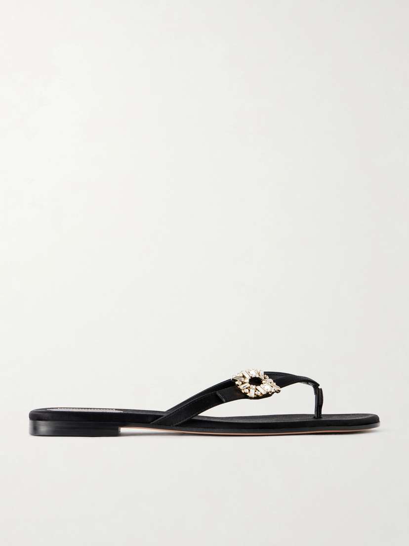Roger Vivier Infradito Embellished Satin Thong Sandals | Thumbnail 7