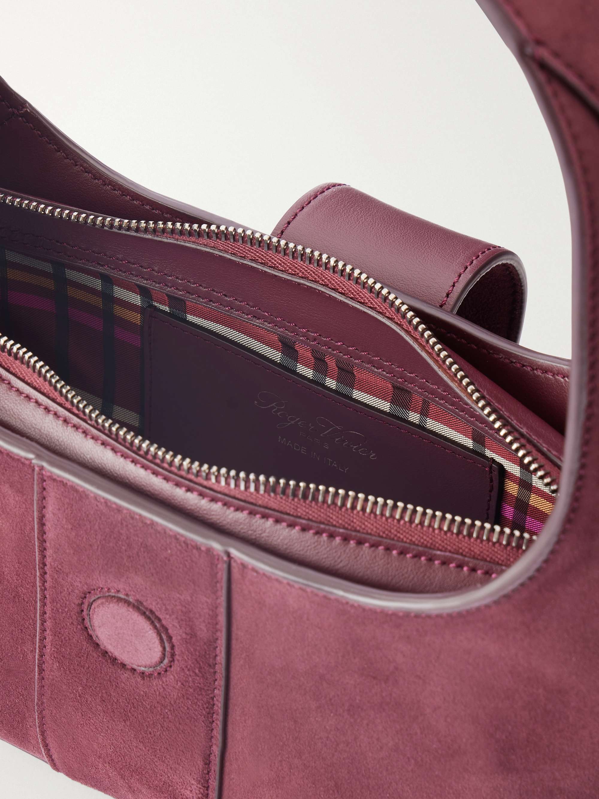 ROGER VIVIER Belle Vivier suede shoulder bag | NET-A-PORTER