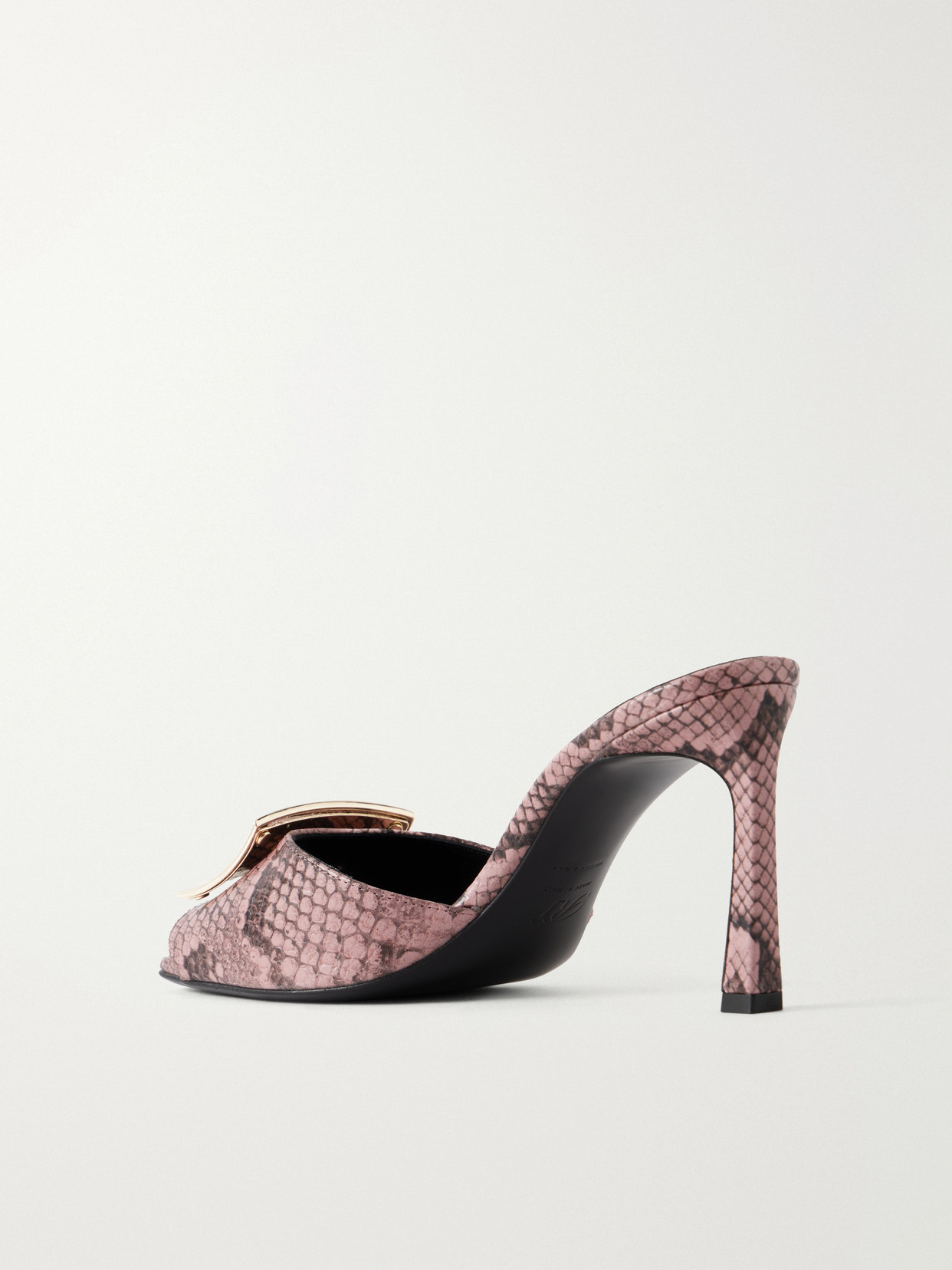 Trompette 85 Embellished Snake-Effect Mules