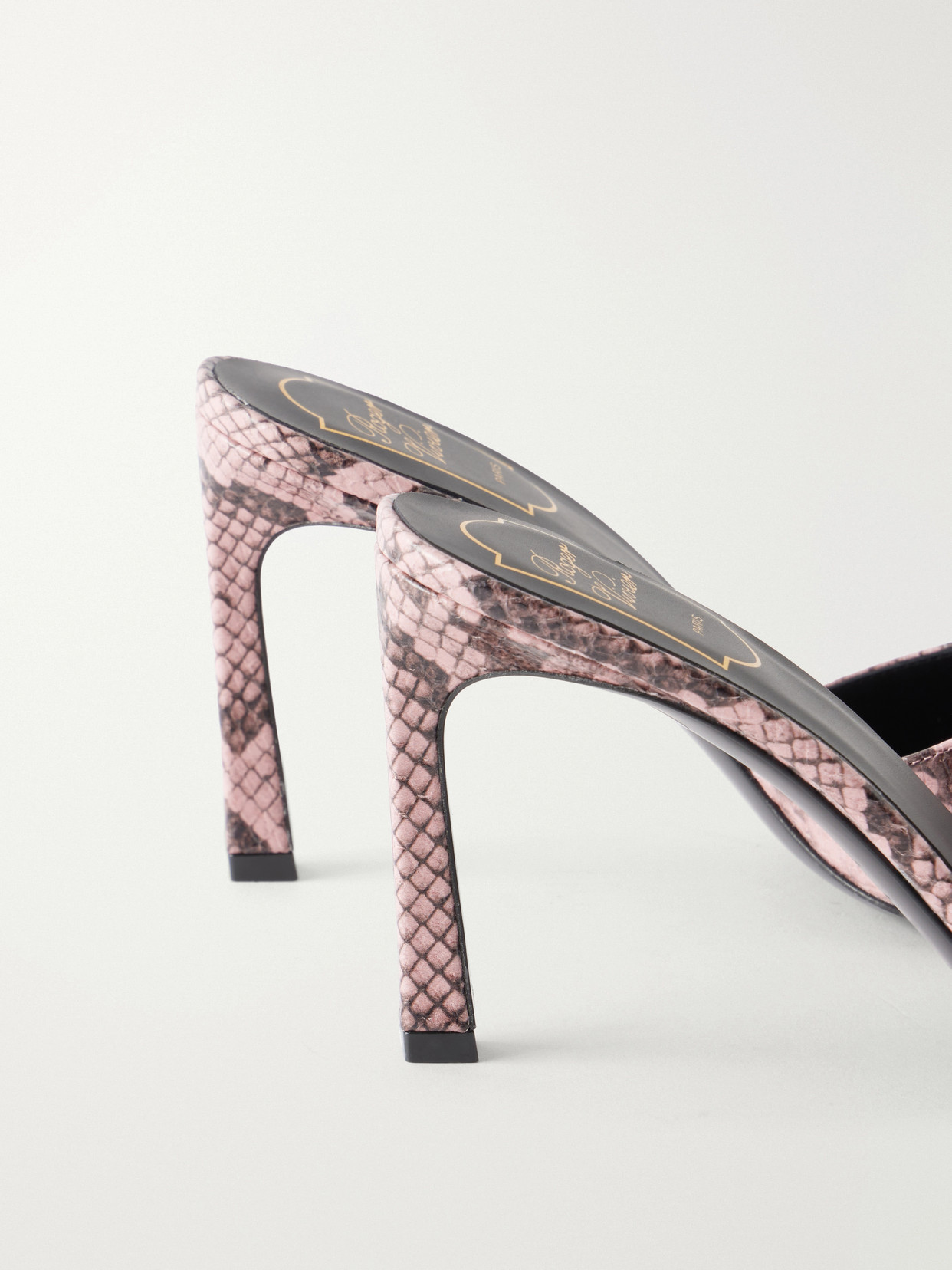 Trompette 85 Embellished Snake-Effect Mules