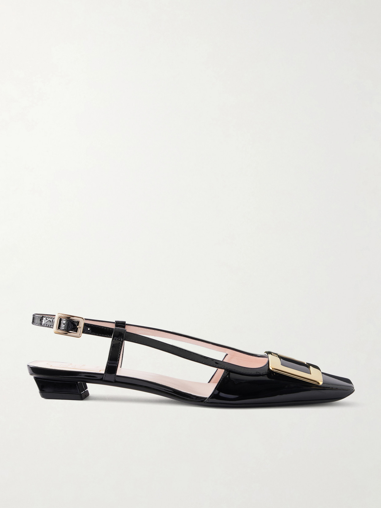 Roger Vivier Belle Vivier 45 Patent Leather Slingback Pumps In Black