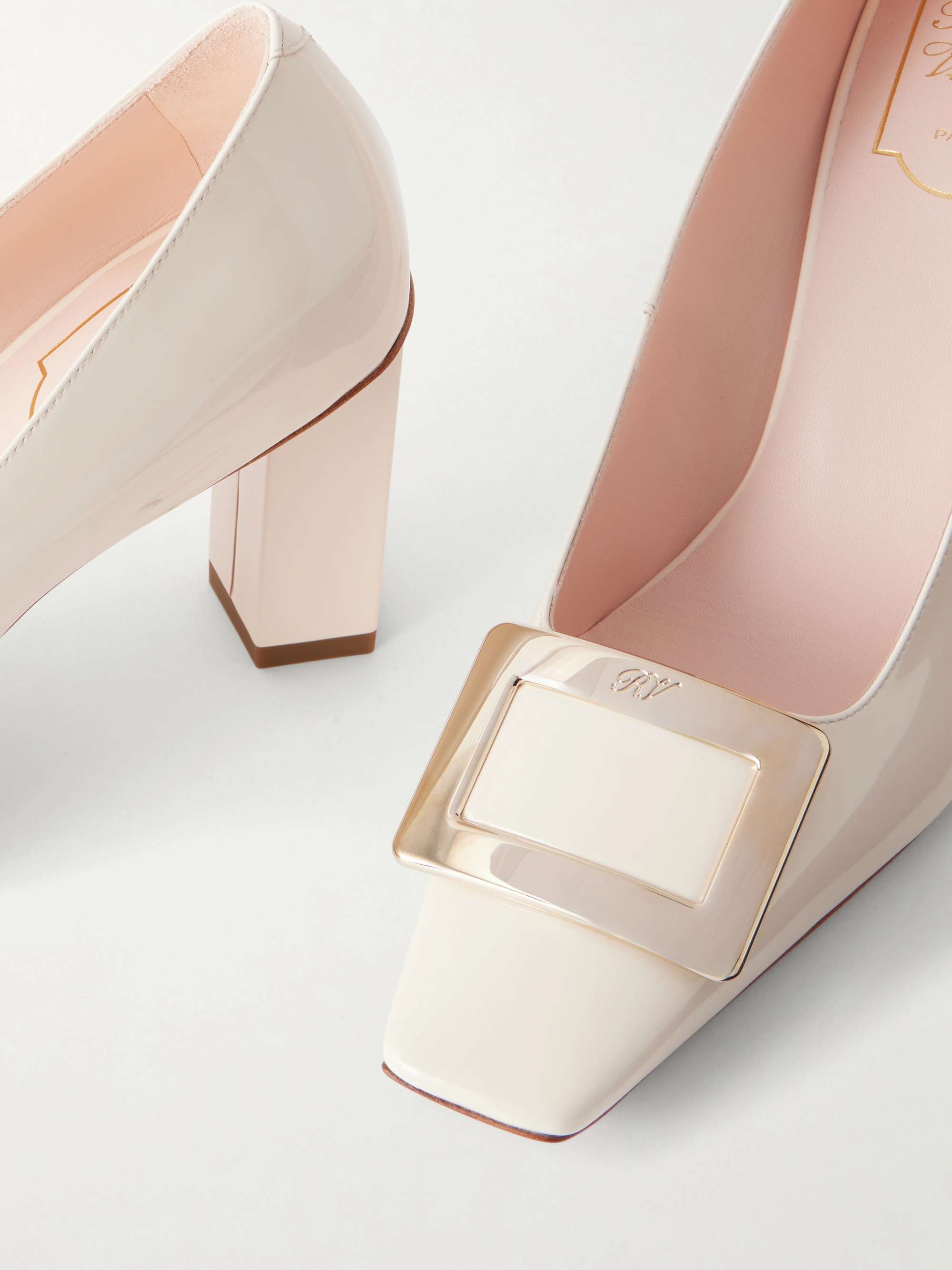 ROGER VIVIER Belle Vivier 75 buckled patent-leather pumps | NET-A