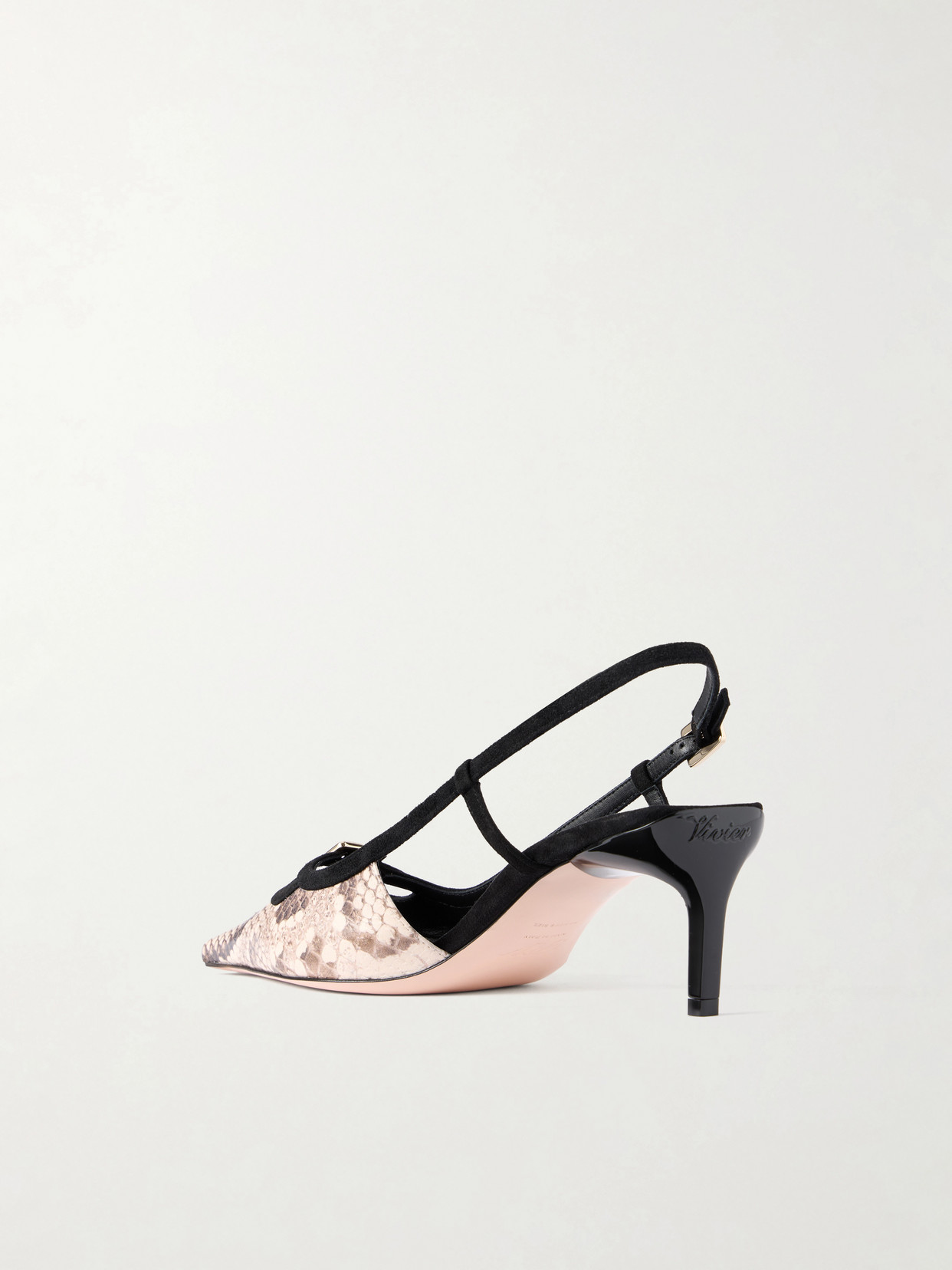 Roger Vivier Snake-effect 55 Leather Slingback Pumps In Multi