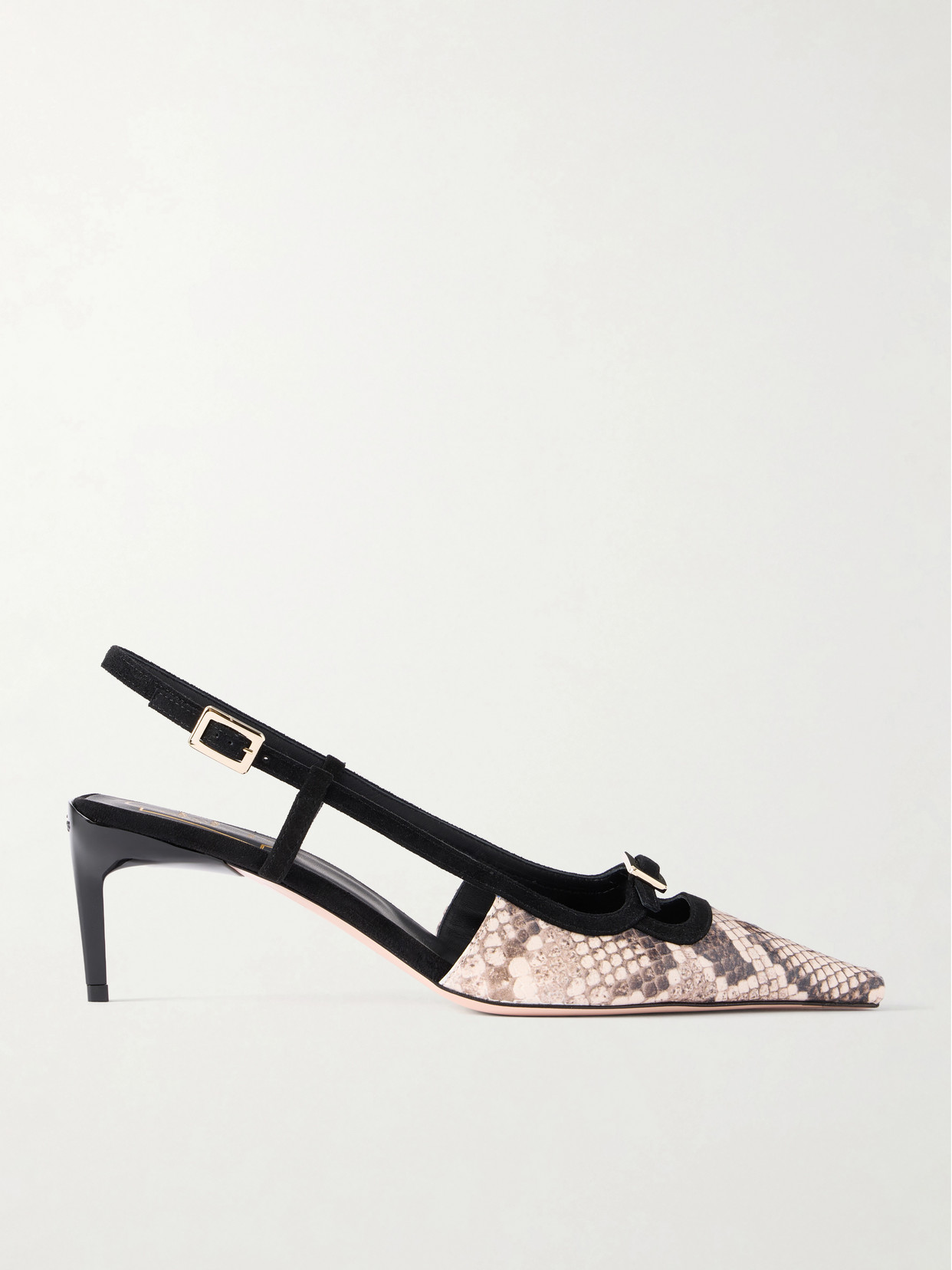 Roger Vivier Snake-effect 55 Leather Slingback Pumps In Multi