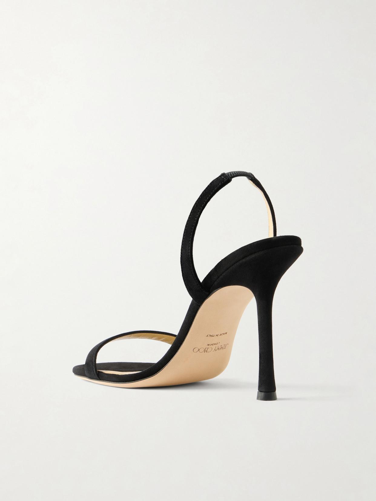 Jimmy Choo Jenn 85mm Suede Slingback Sandals In Black