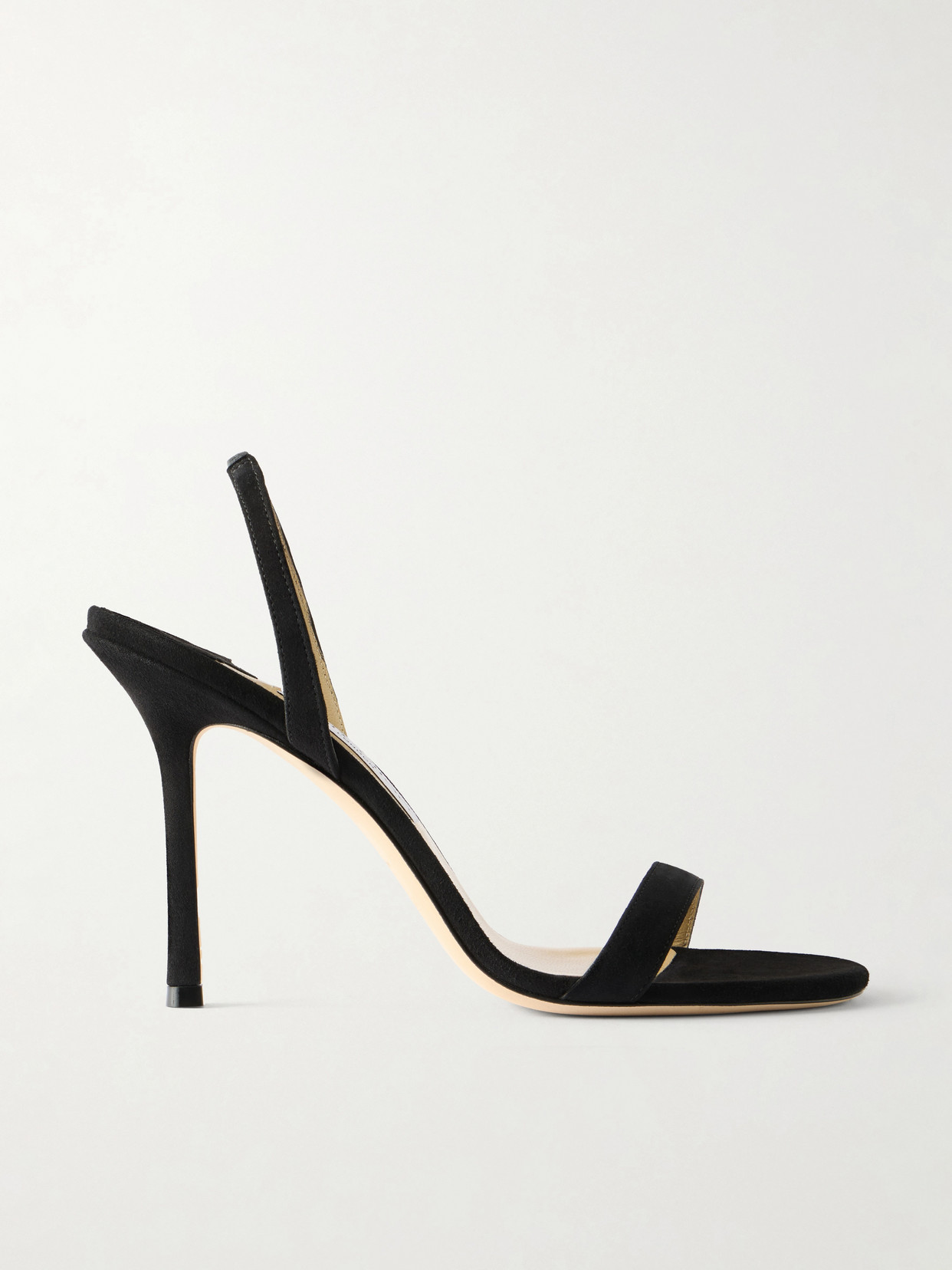 Jimmy Choo Jenn 85mm Suede Slingback Sandals In Black