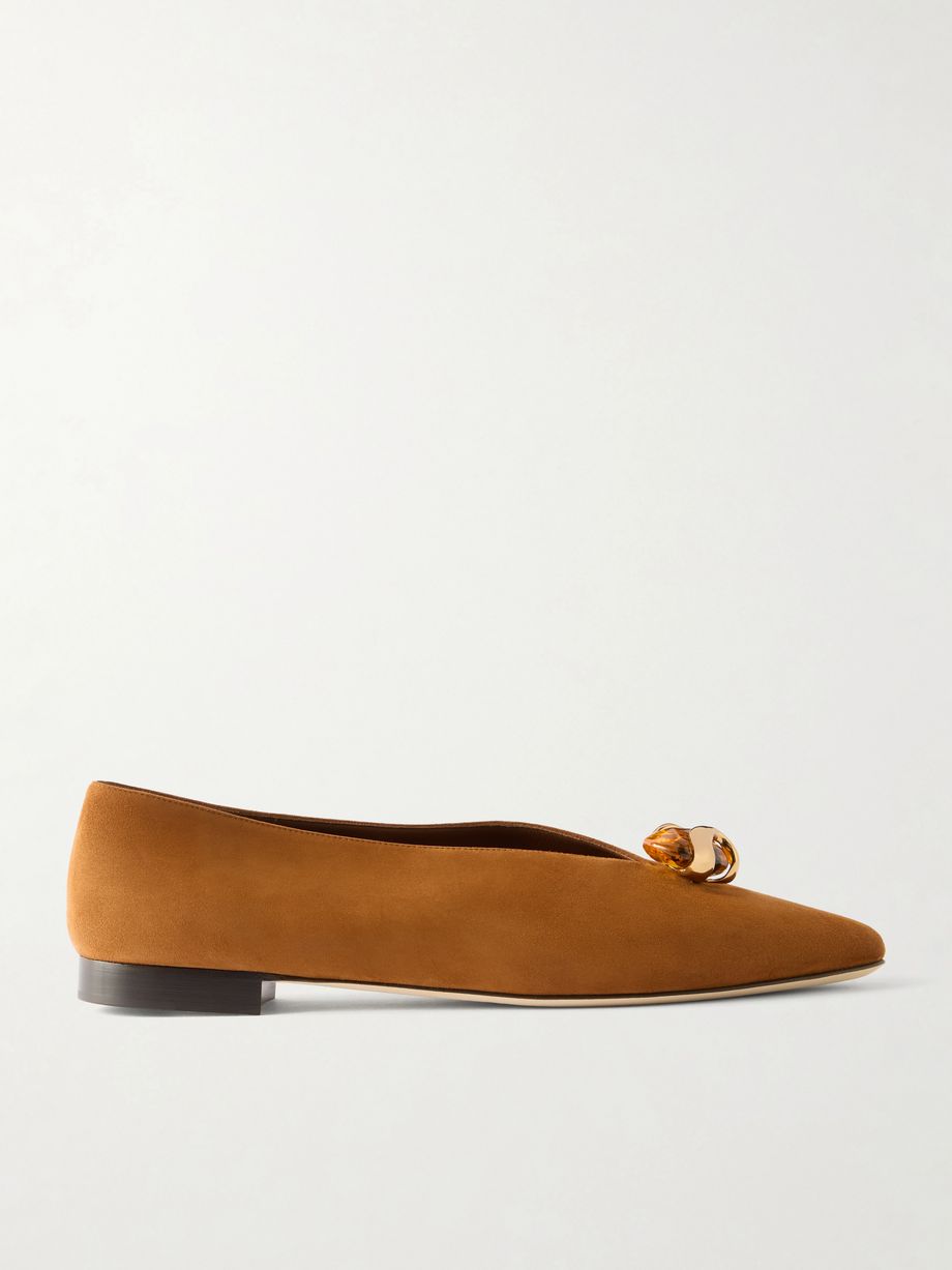 Margot embellished suede ballet flats
