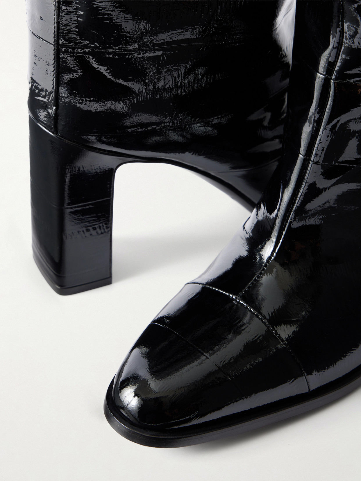 Caly 85 Textured-Leather Knee Boots