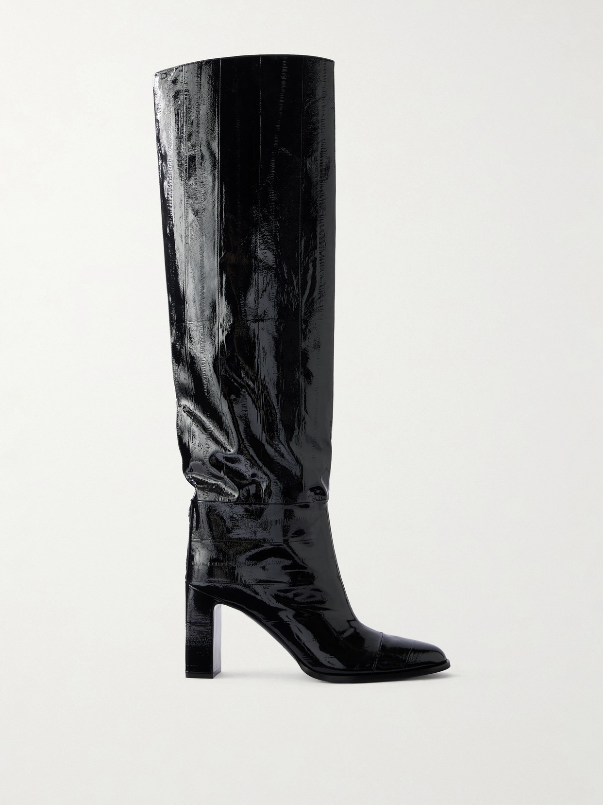 Caly 85 Textured-Leather Knee Boots