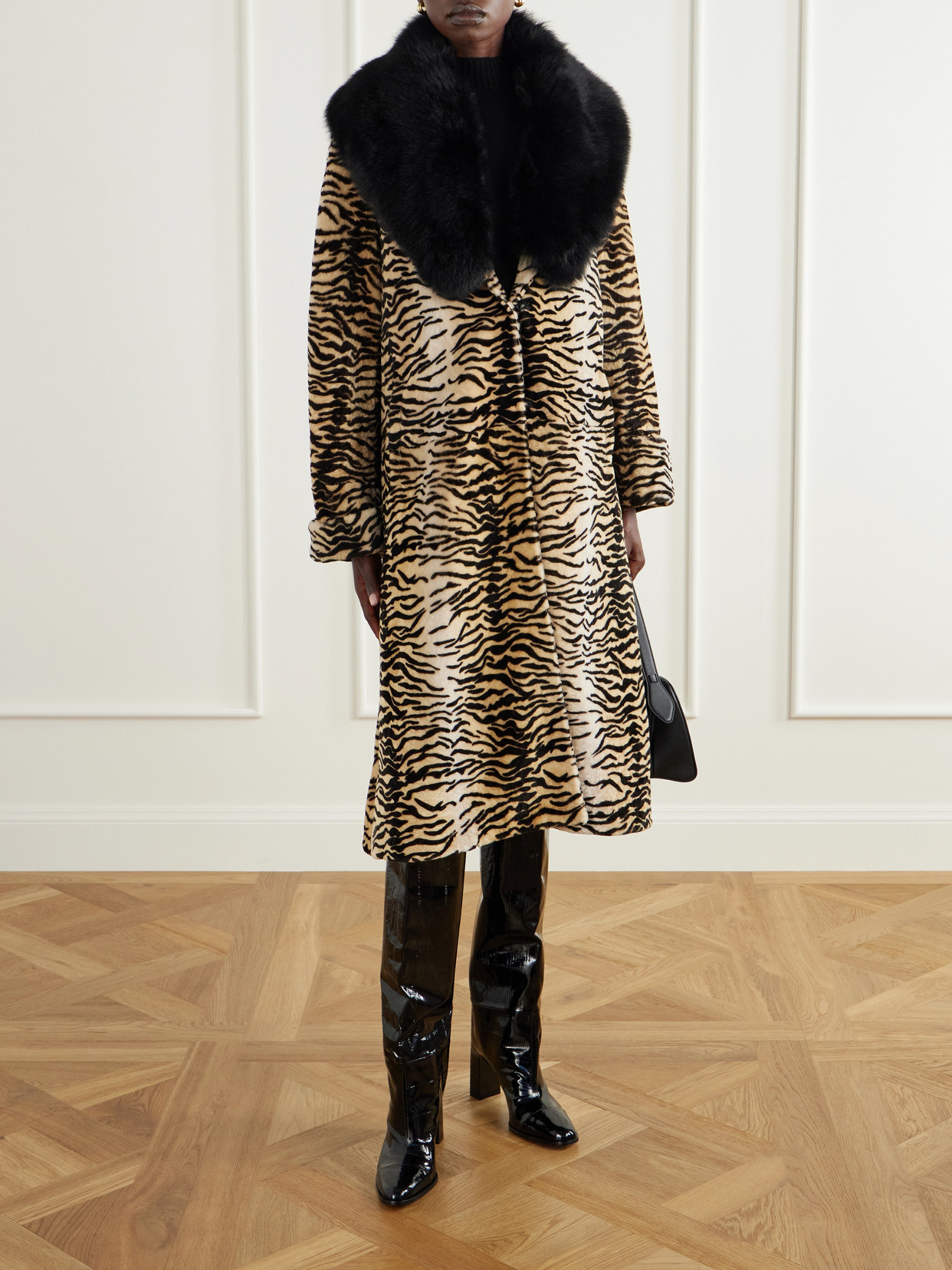Caly 85 Textured-Leather Knee Boots