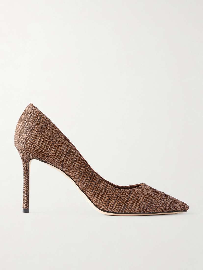 Jimmy Choo Romy 85 Raffia Pumps
