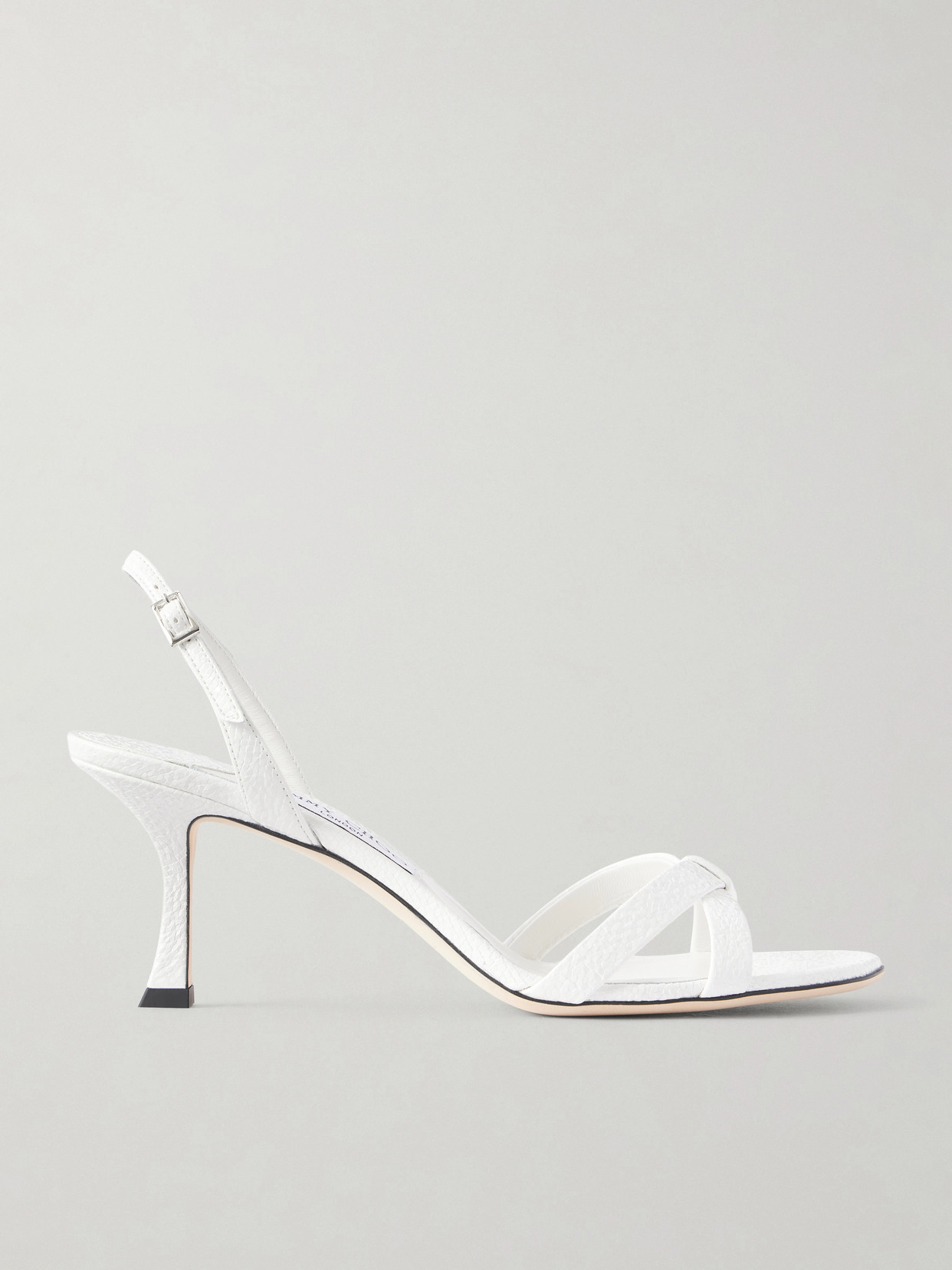 Jimmy Choo - Elsy 70 Textured-leather Sandals - White