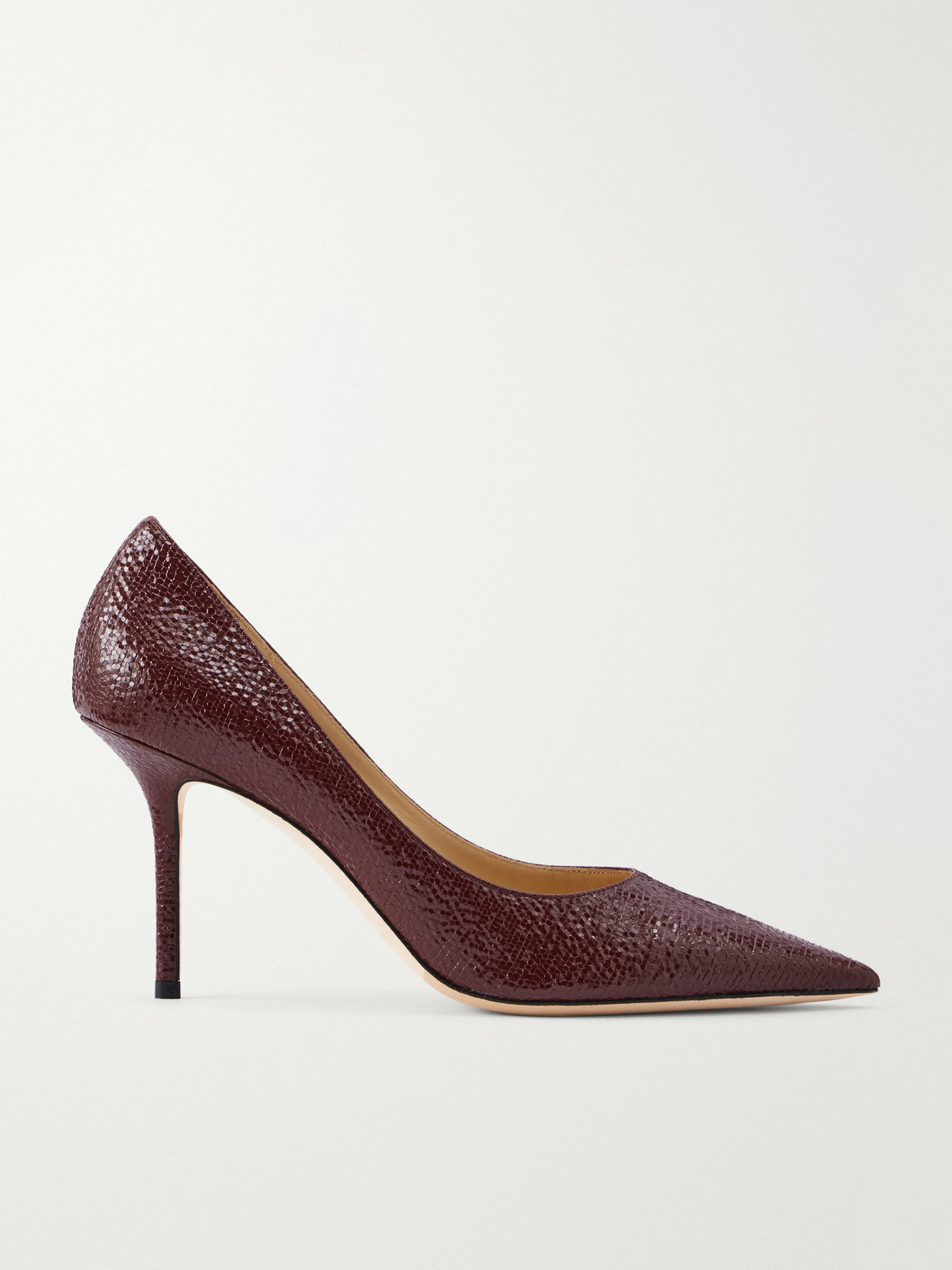 Jimmy Choo Love 65 Crackled-leather Pumps In Brown