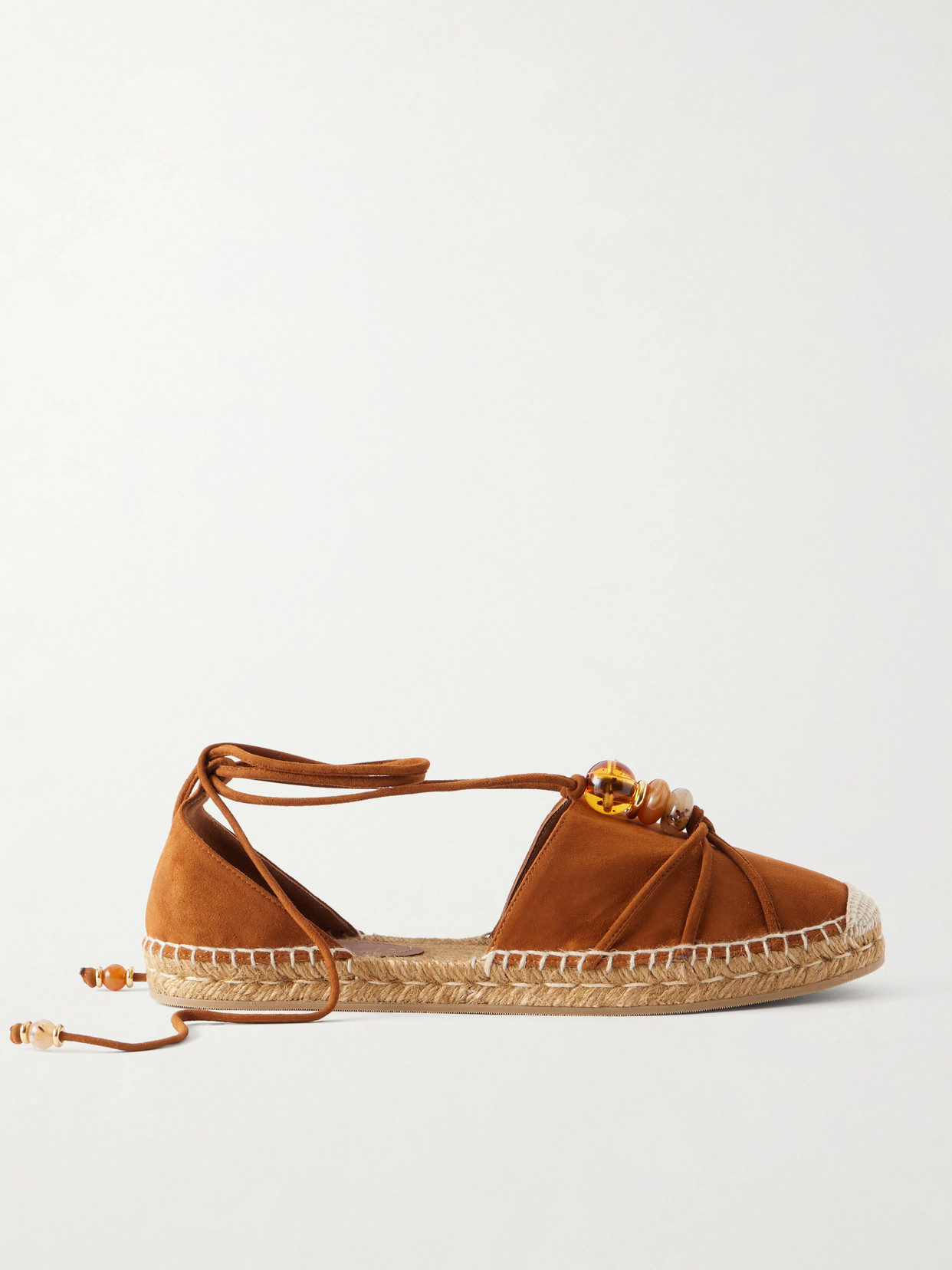 Jimmy Choo Lemi Embellished Suede Espadrilles In Brown
