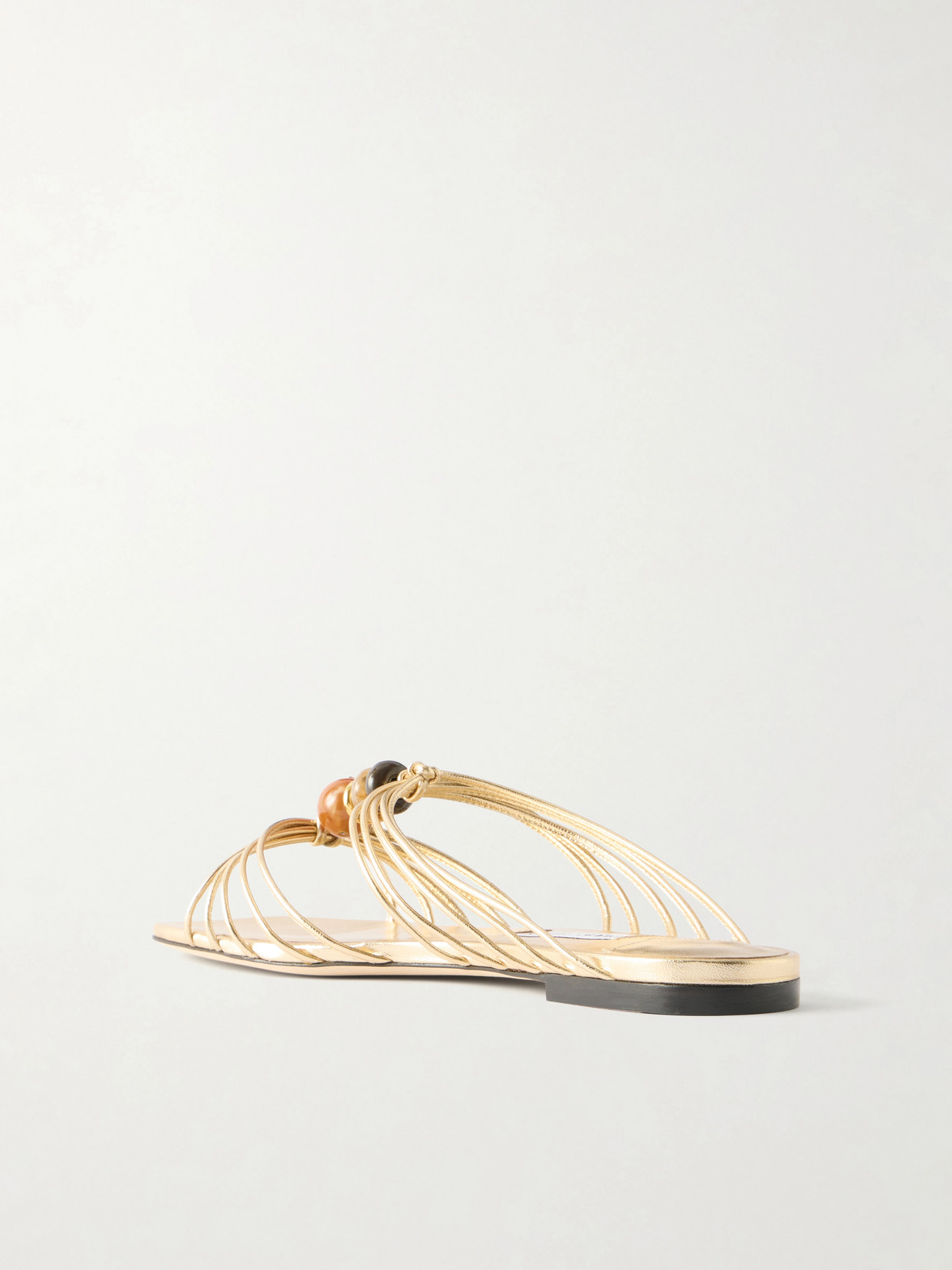Jimmy Choo Lova Bead-embellished Sandals In Gold