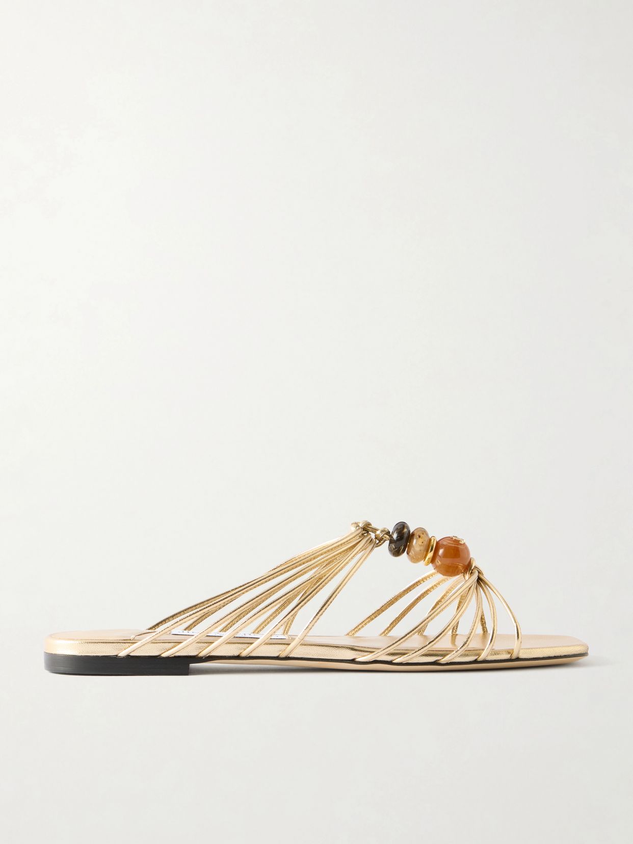 Lova Embellished Metallic Leather Sandals