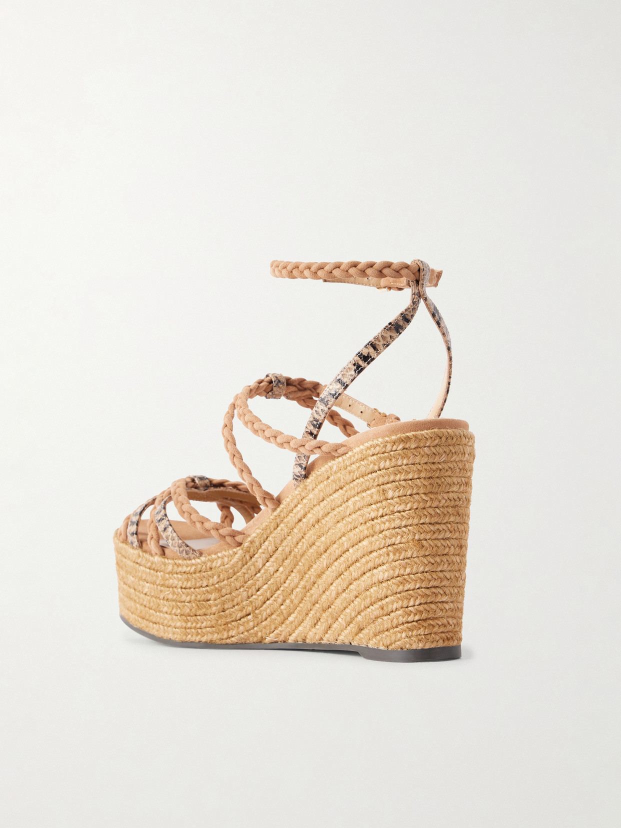 Nyra 100 Braided Snake-Effect Leather And Wedge