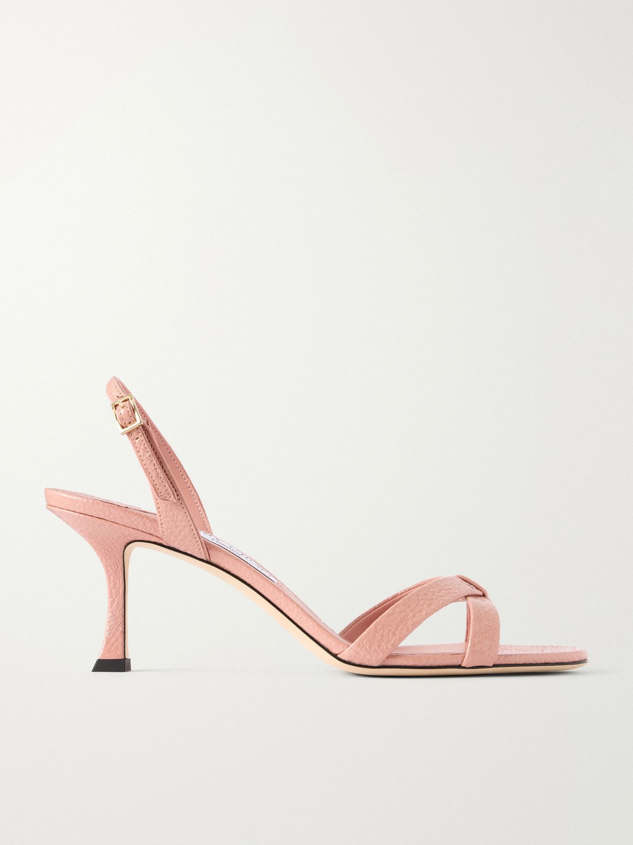 Elsy 70 slingback crackled-leather sandals