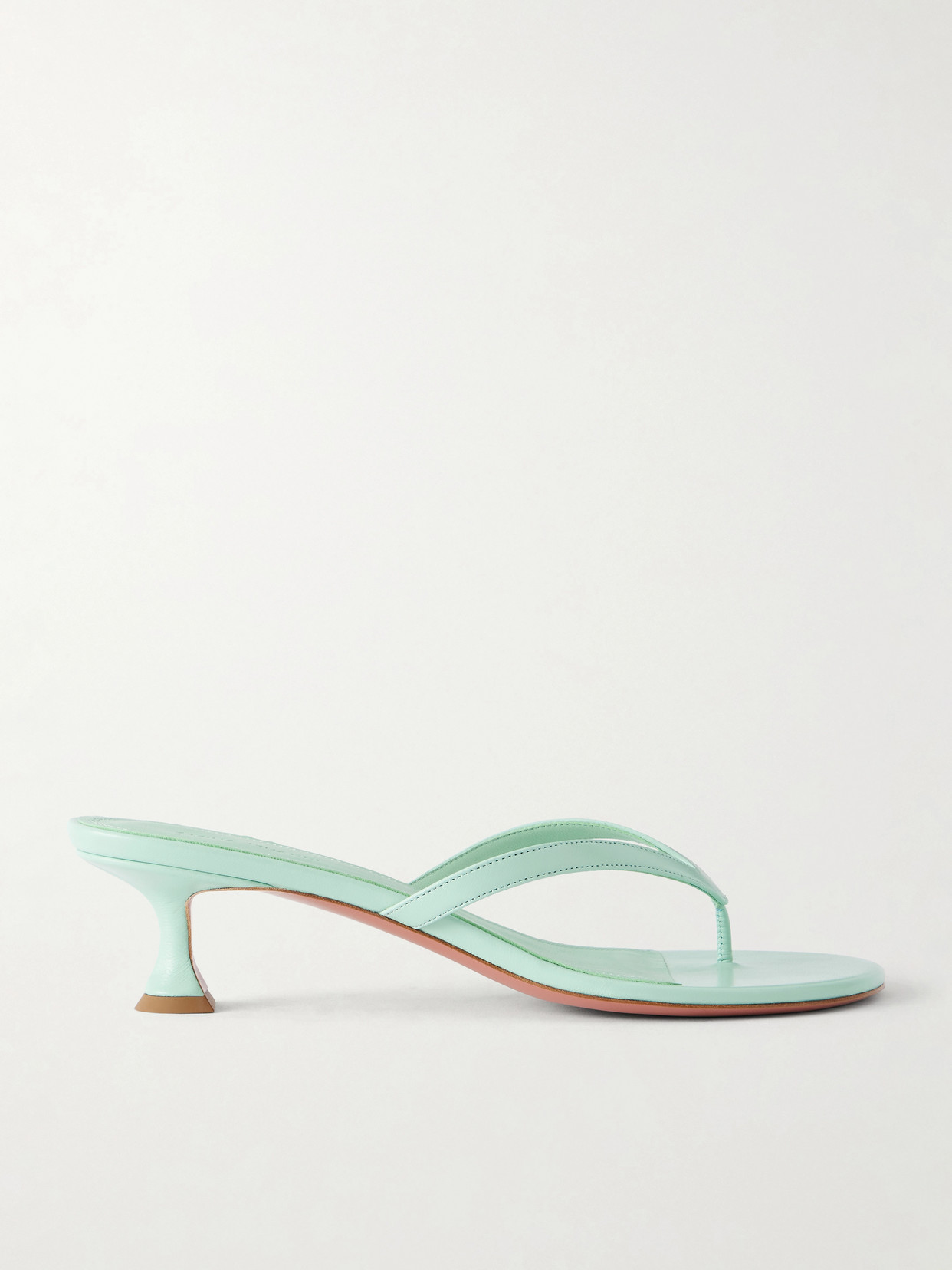 Amina Muaddi Juliette 45 Leather Thong Sandals In Green