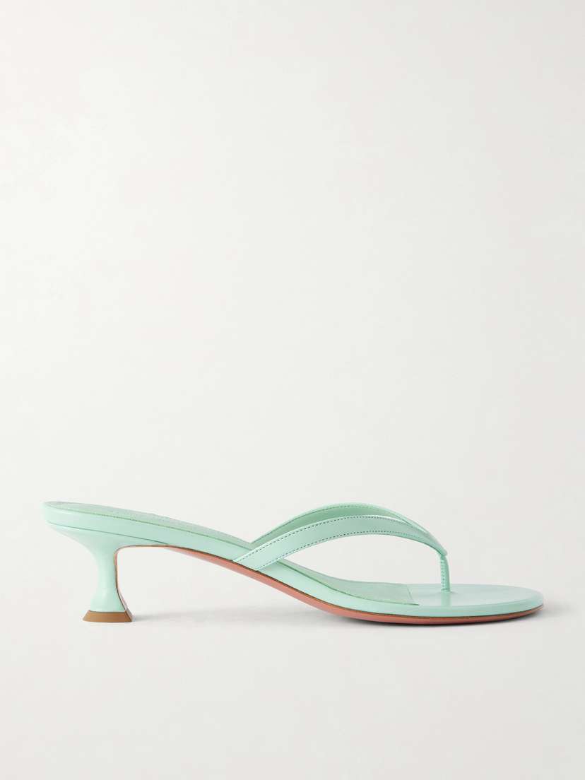 Amina Muaddi Juliette 45 Leather Thong Sandals