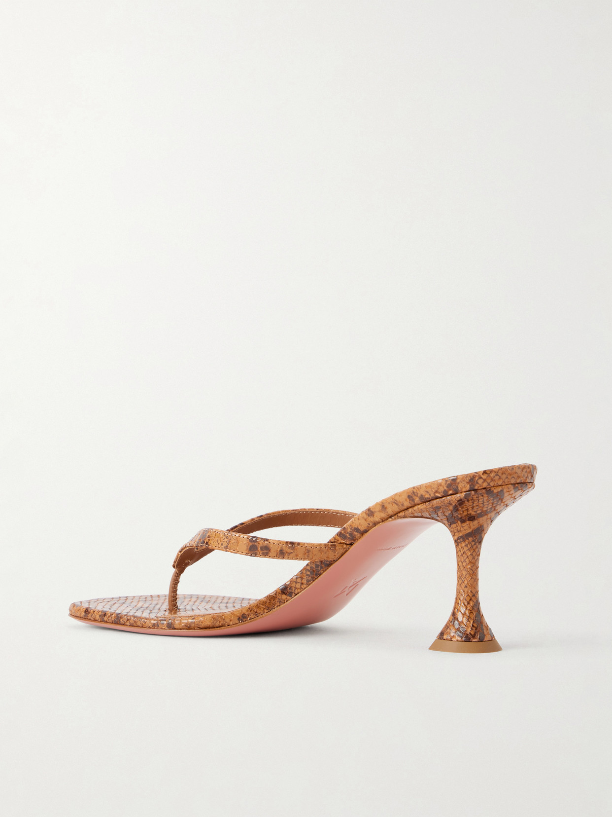 Juliette 70 Snake-Effect Leather Thong Sandals