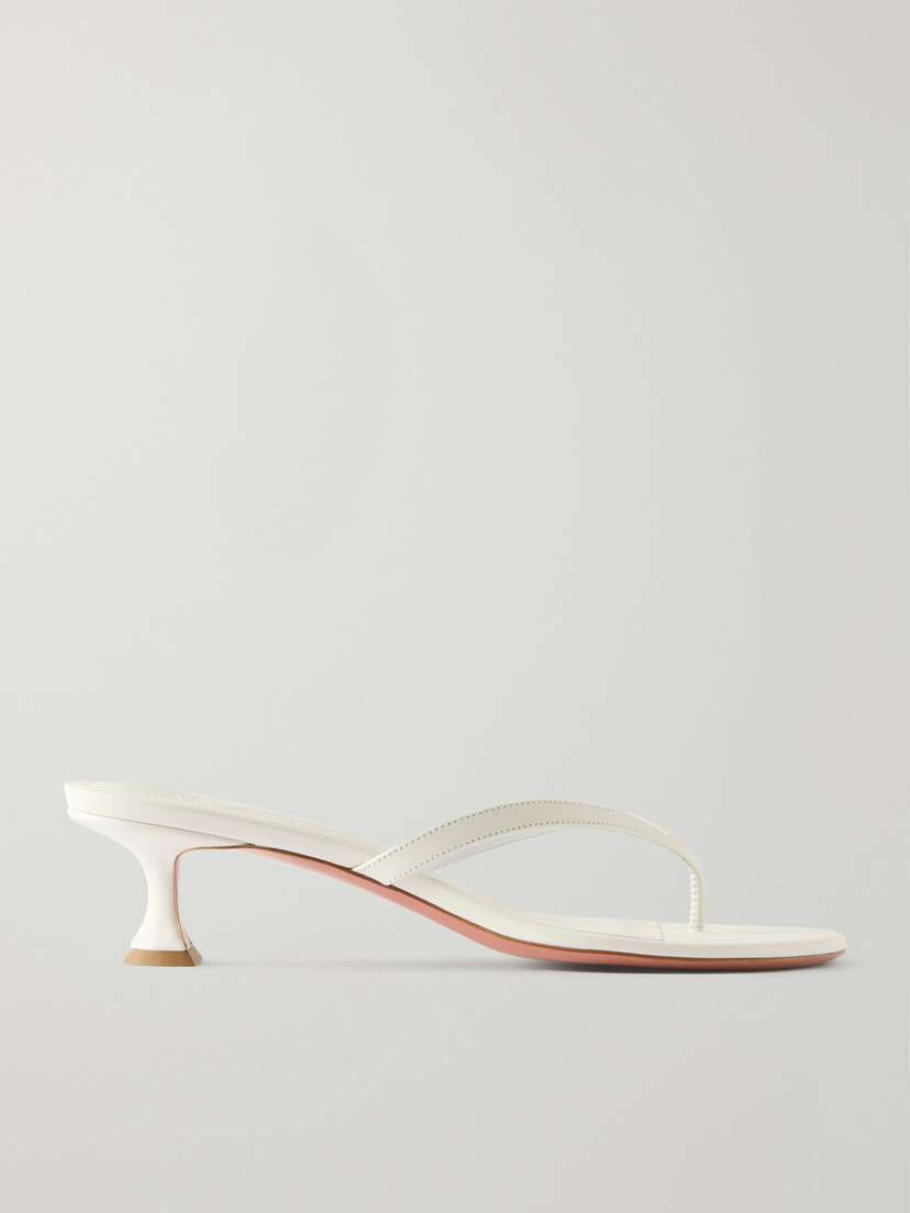 Amina Muaddi Juliette 45 Leather Thong Sandals