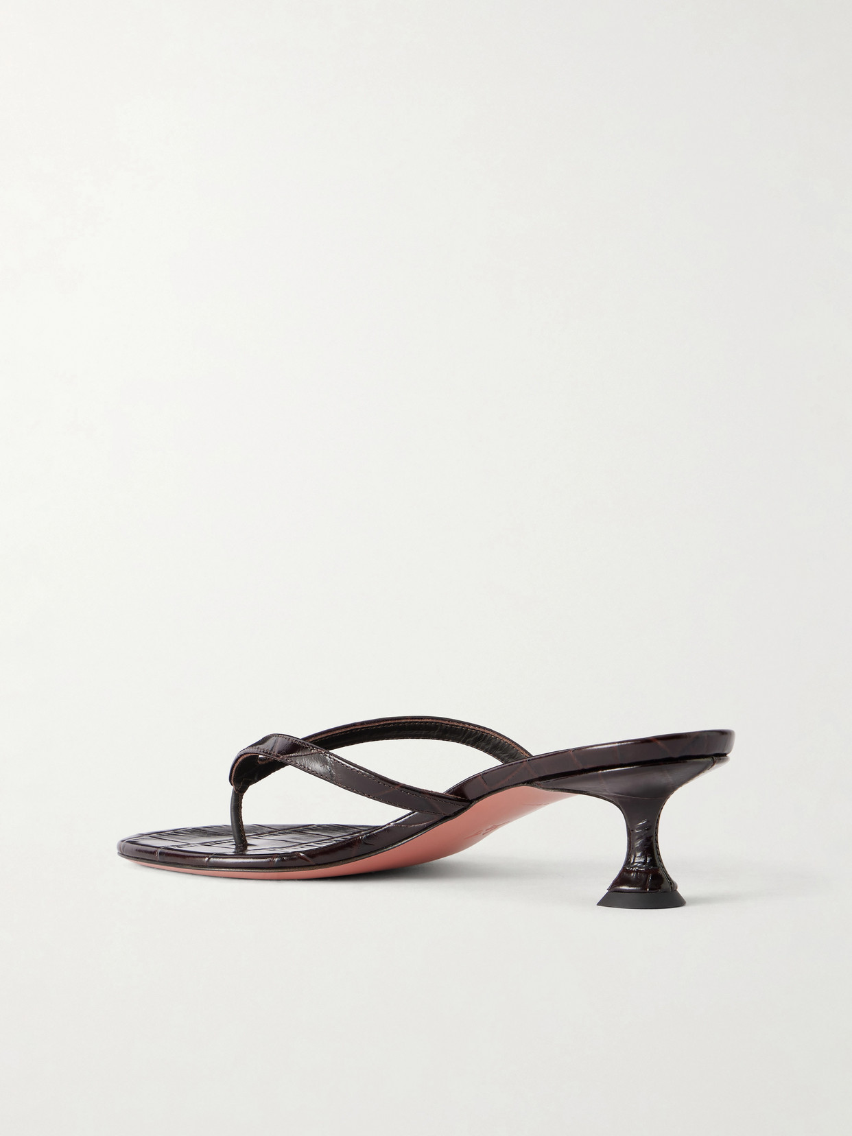 Juliette 45 Croc-Effect Leather Thong Sandals