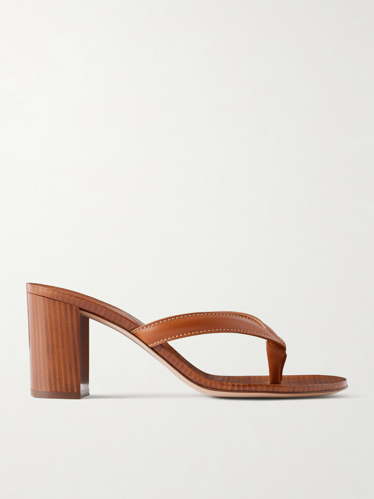 Gianvito Rossi Leather 70mm Heel Thong Sandals In Brown
