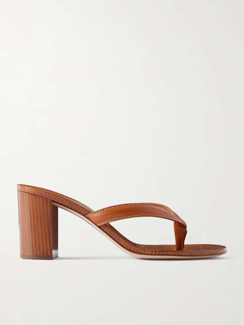 Gianvito Rossi Leather 70 Heel Thong Sandals