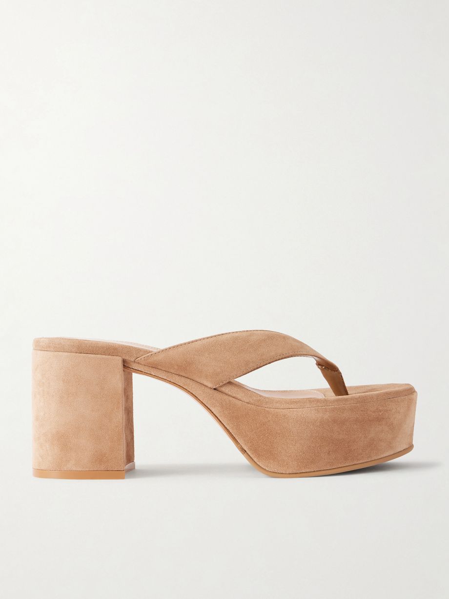 35 suede platform thong sandals