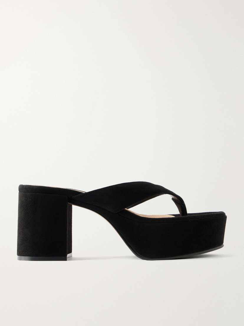 Gianvito Rossi 35 Suede Platform Thong Sandals
