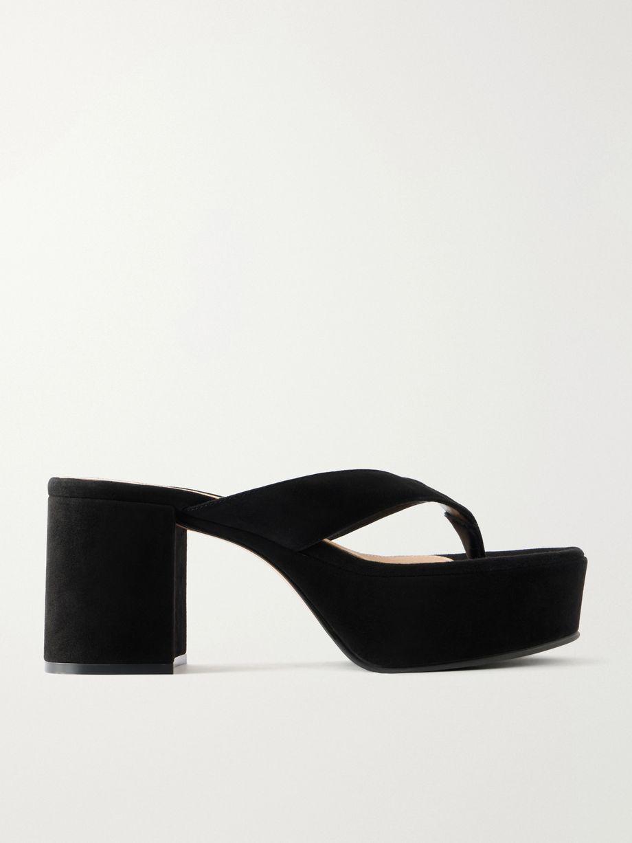 35 suede platform thong sandals