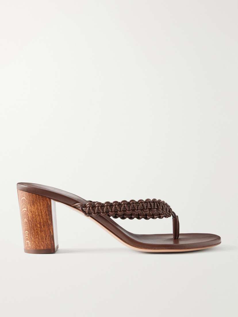Gianvito Rossi 70 Woven Leather Thong Sandals